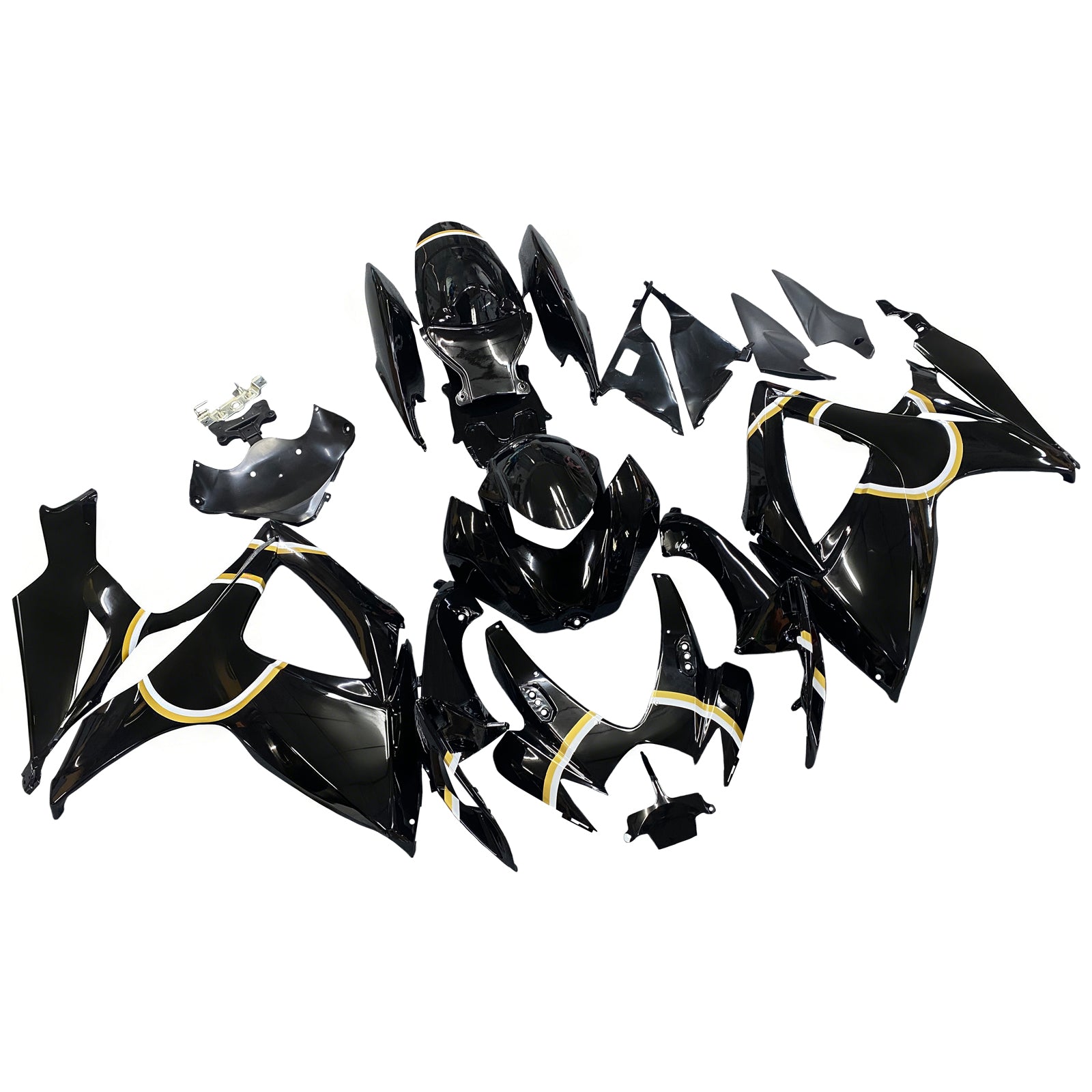 Owiewki Amotopart 2006-2007 Suzuki GSXR 600 750 Czarne Złoto Lucky Strike Generic