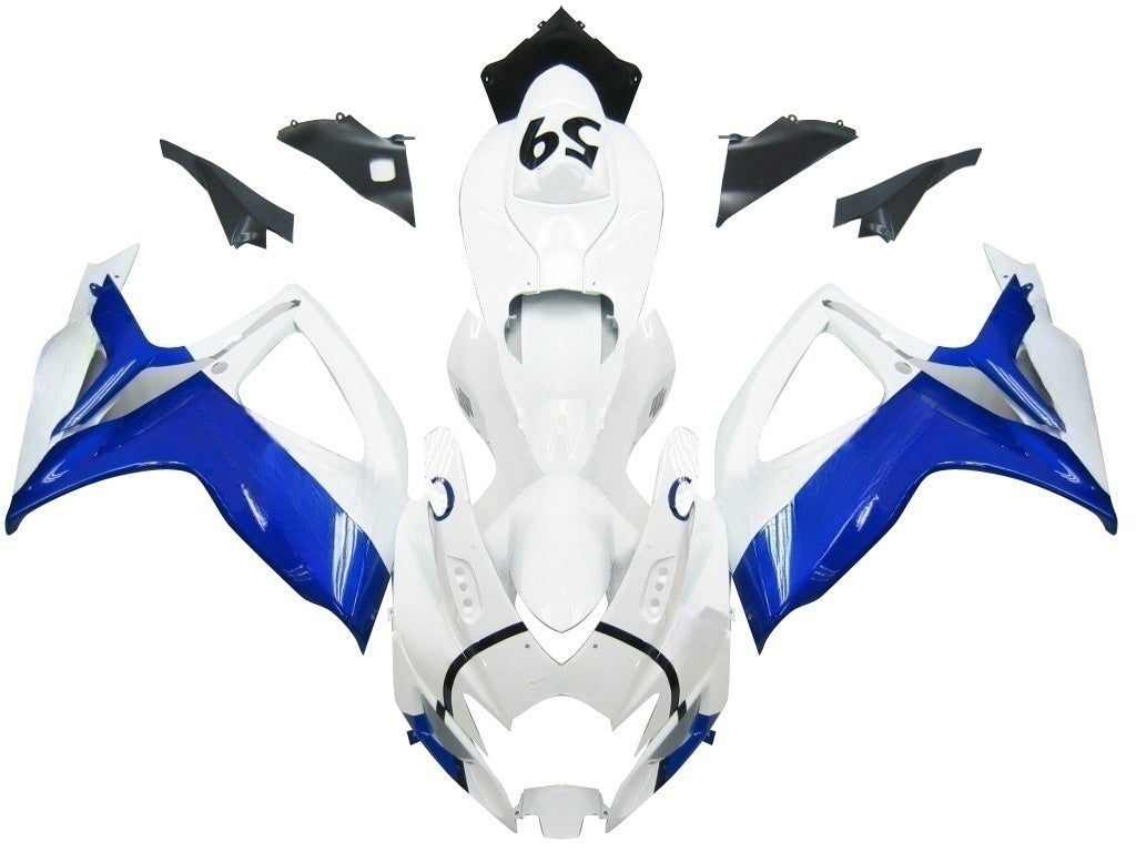 Amotopart Carénages 2006-2007 Suzuki GSXR 600 750 Blanc & Bleu Jordan Generic