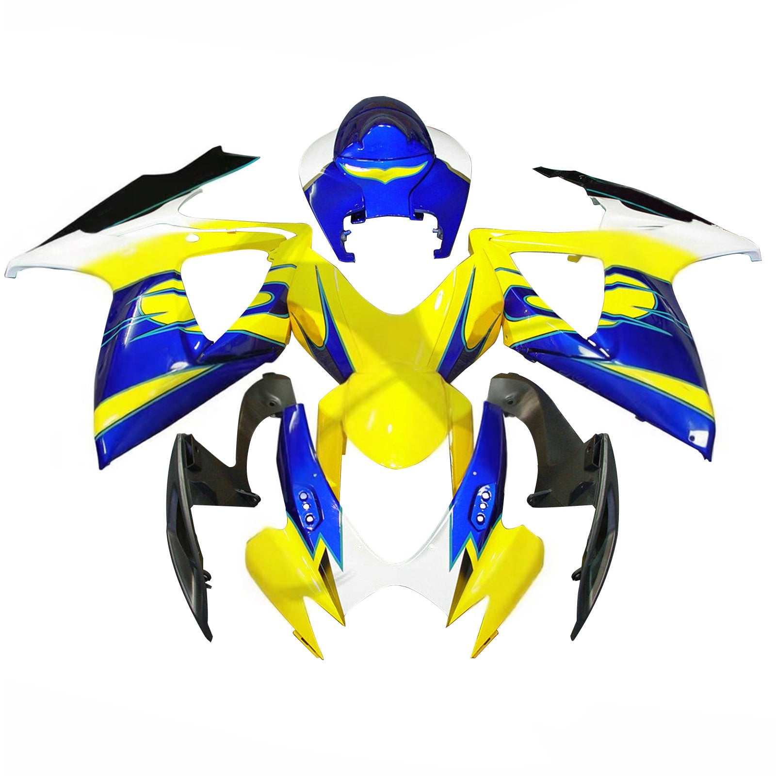 Amotopart Kit de carénage pour SUZUKI GSXR 600 750 2006-2007 K6 Jaune Générique