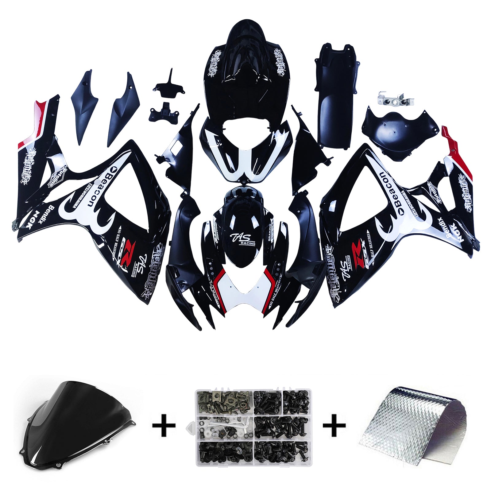 2006-2007 Suzuki GSXR 600/750 K6 Kit de carenado de inyección ABS en plástico