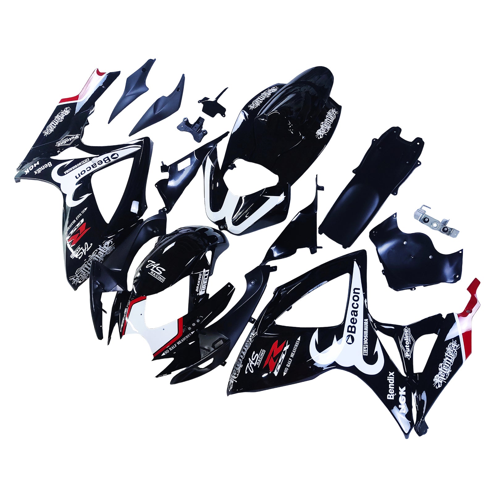 2006-2007 Suzuki GSXR 600/750 K6 Kit de carénage d'injection Bodywork Abs en plastique