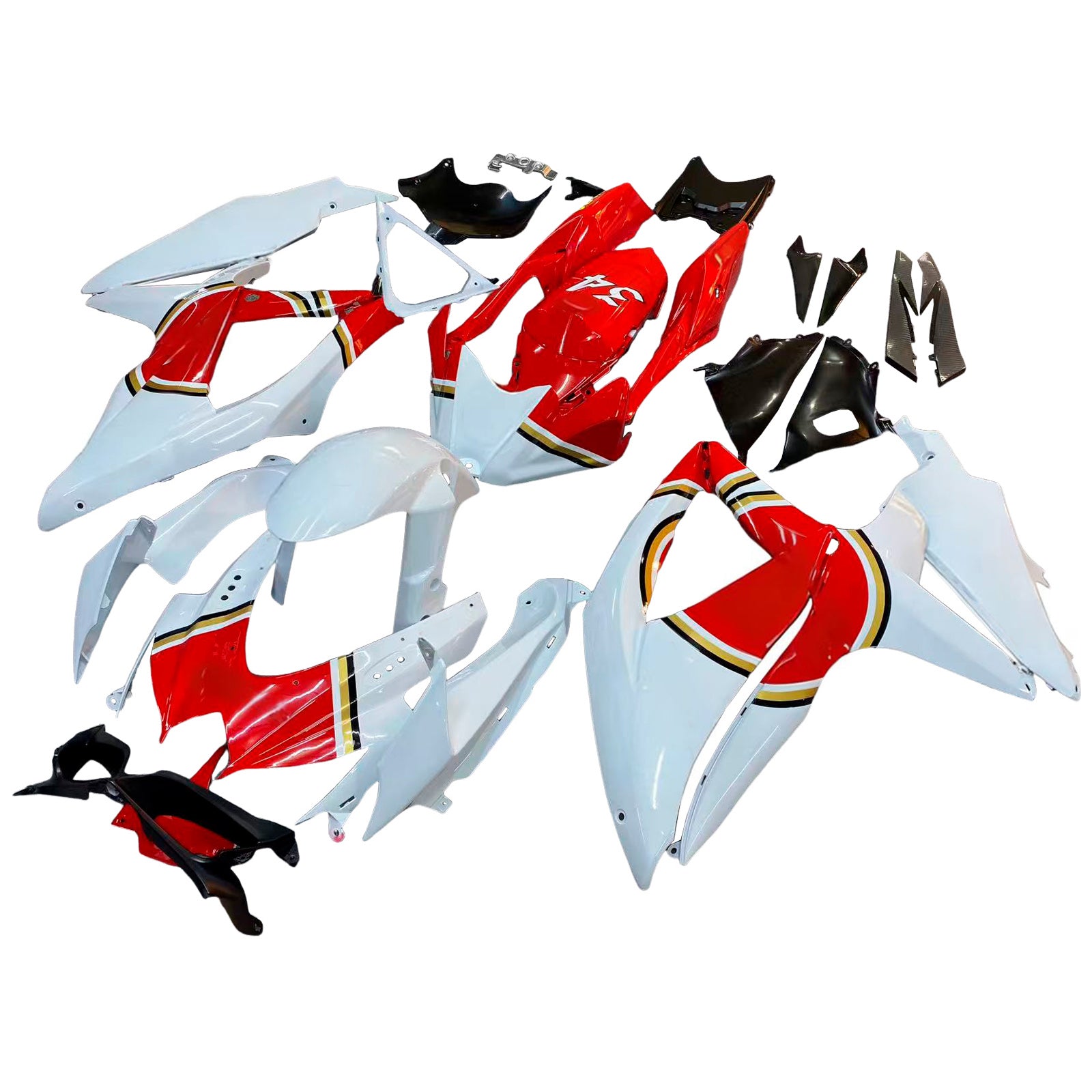 Carénages Amotopart 2008-2010 Suzuki GSXR 600 750 Blanc Rouge Lucky Strike Generic