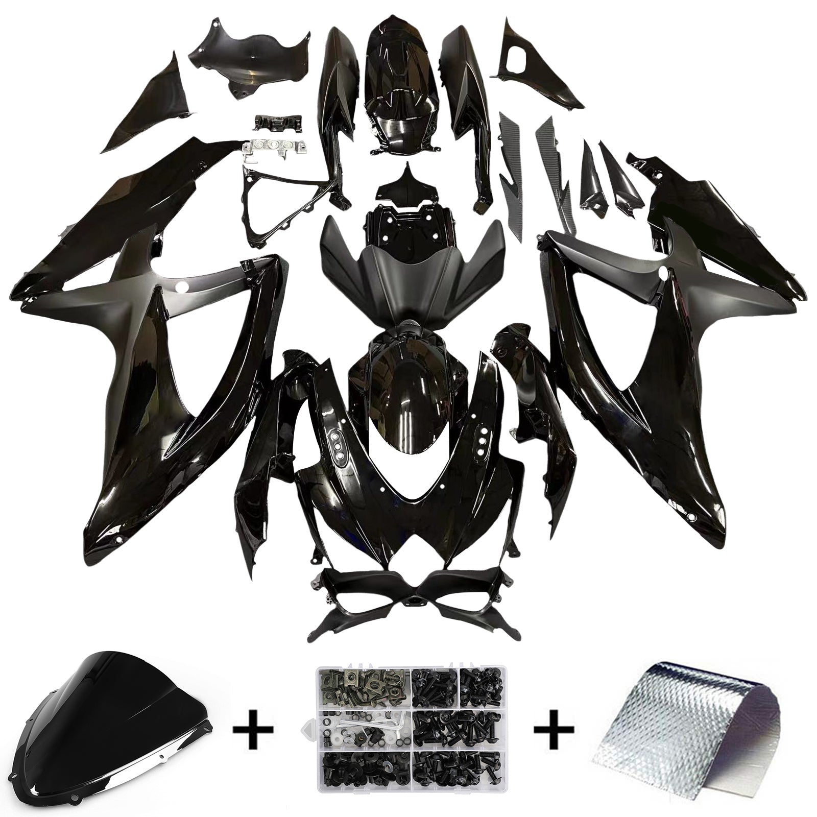 Carénages Amotopart 2008-2010 Suzuki GSXR 600 750 All Black Suzuki Generico