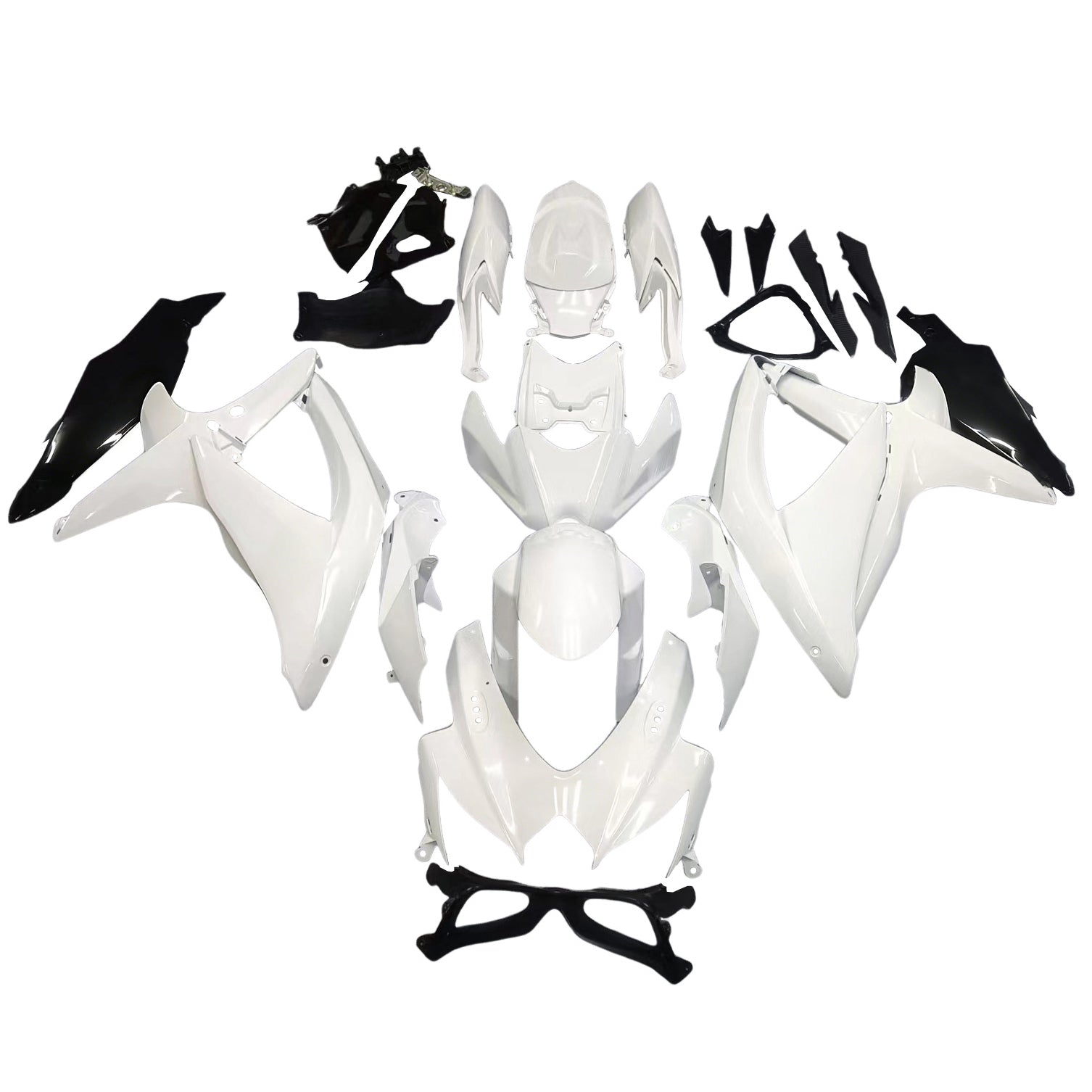 Carénages Amotopart 2008-2010 Suzuki GSXR 600 750 Blanc Noir GSXR Generic