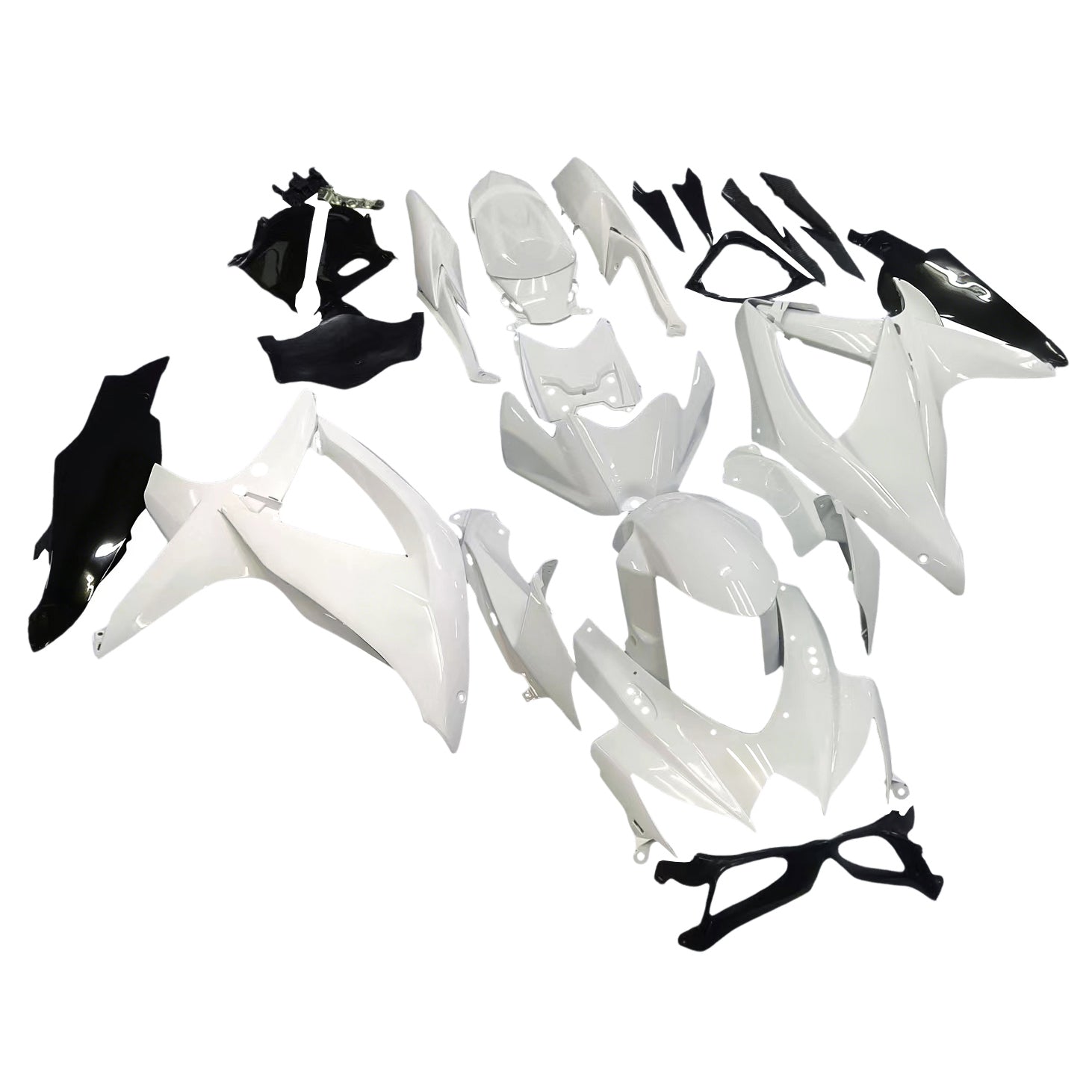 Carénages Amotopart 2008-2010 Suzuki GSXR 600 750 Blanc Noir GSXR Generic