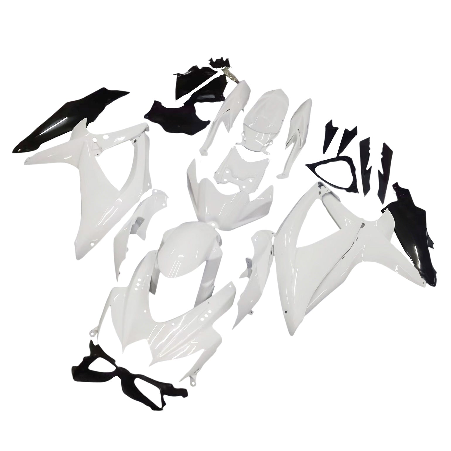 Carénages Amotopart 2008-2010 Suzuki GSXR 600 750 Blanc Noir GSXR Generic
