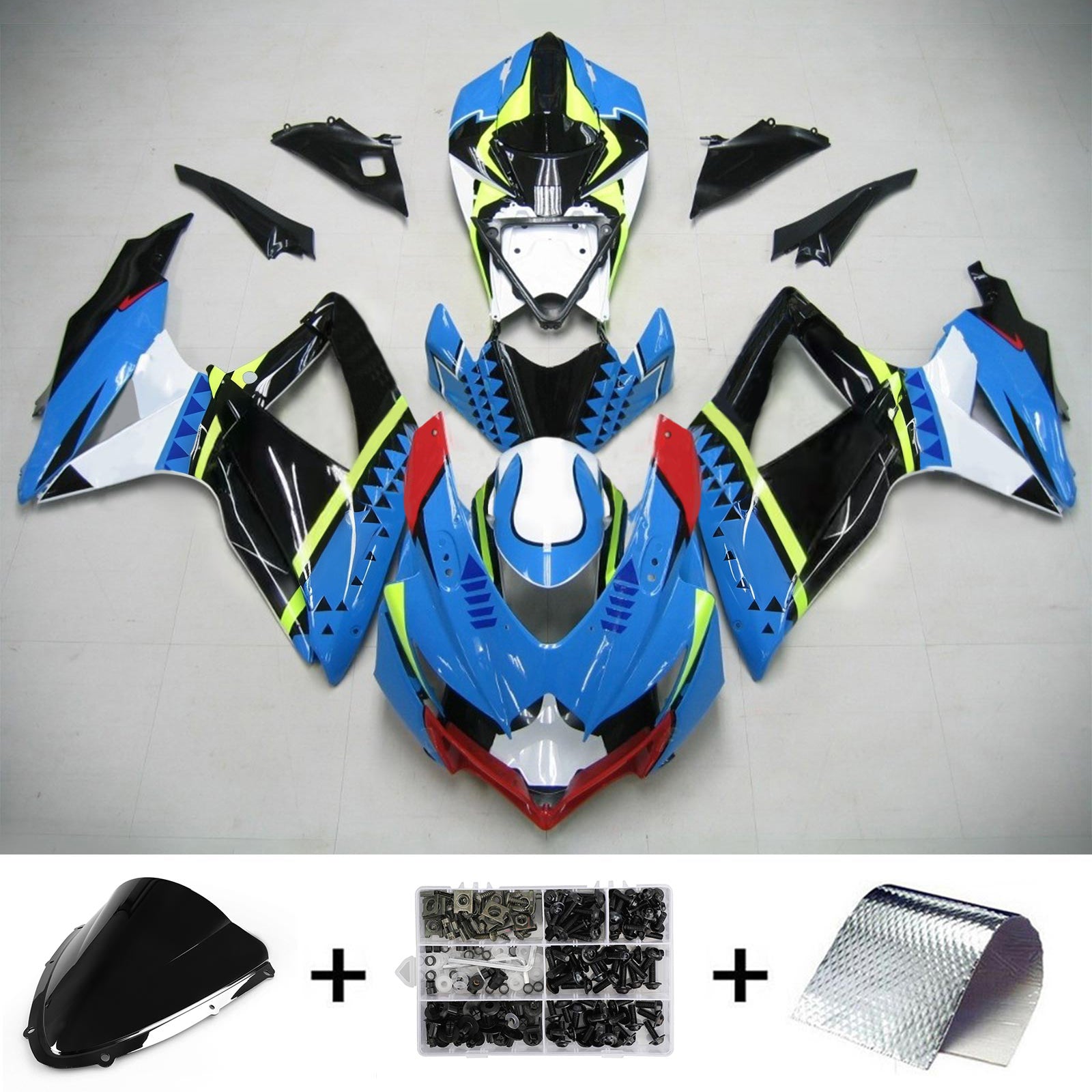 Amotopart Suzuki GSXR 600/750 2008-2010 Kit Carénage Carrosserie Plastique ABS K8