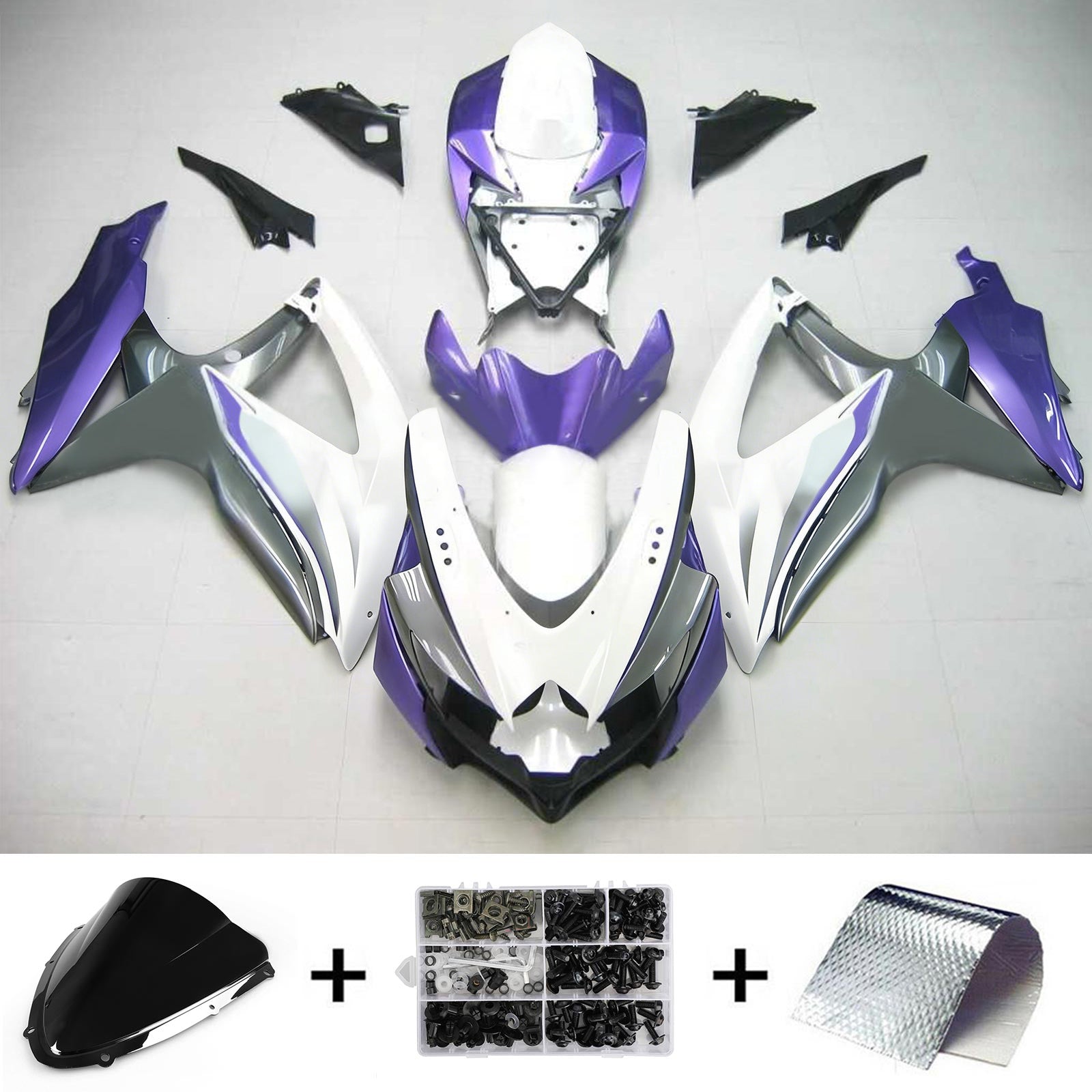 Kit de carénage par injection , carrosserie en plastique ABS Pour Suzuki GSXR 600/750 2008-2010 K8