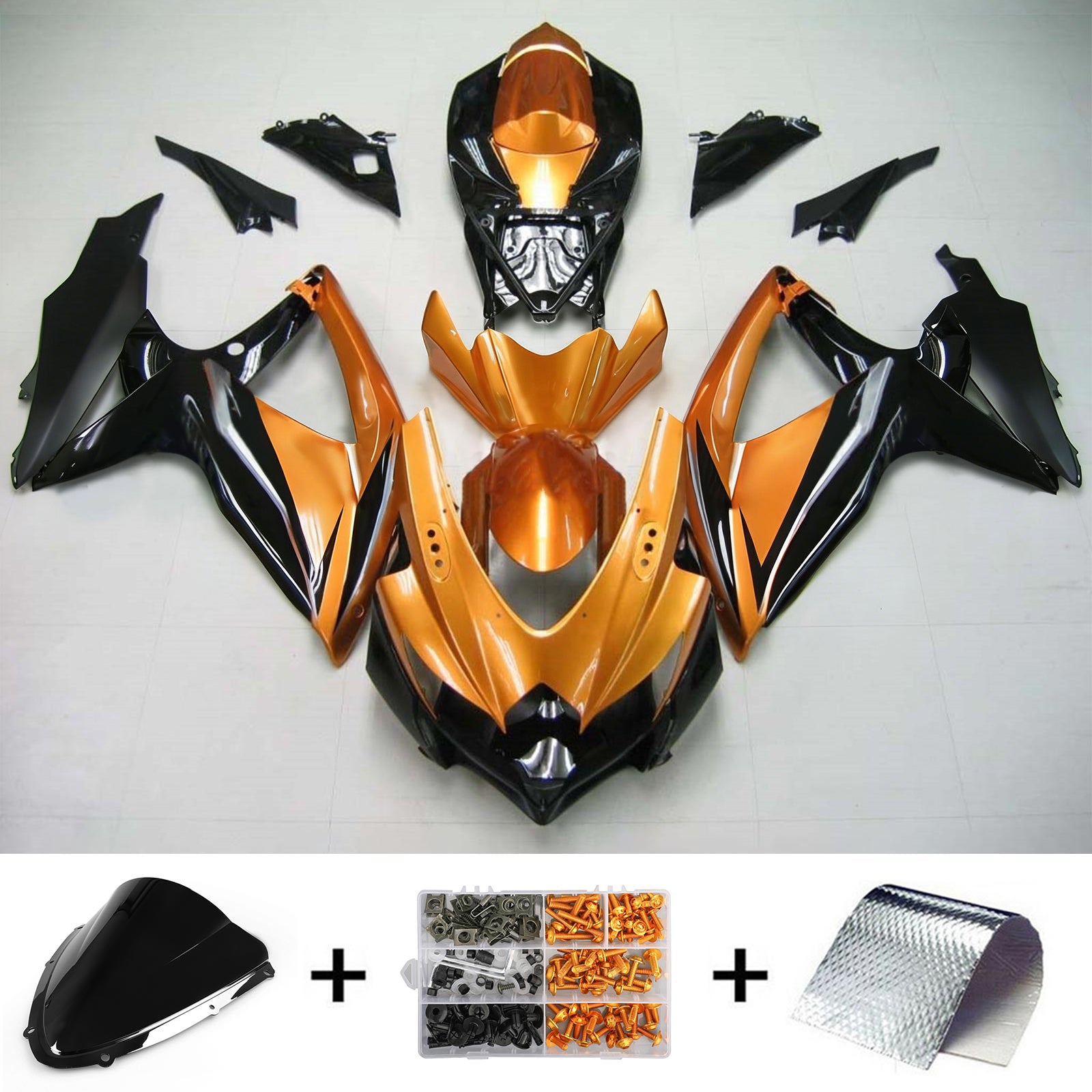 Kit de carénage par injection , carrosserie en plastique ABS Pour Suzuki GSXR 600/750 2008-2010 K8
