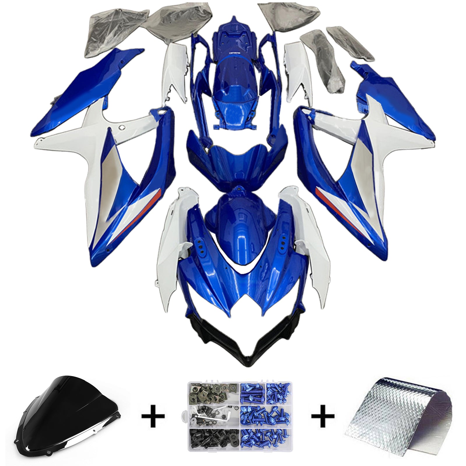 Amotopart Suzuki GSXR 600/750 2008-2010 K8 Kit de carenado de carrocería de plástico ABS