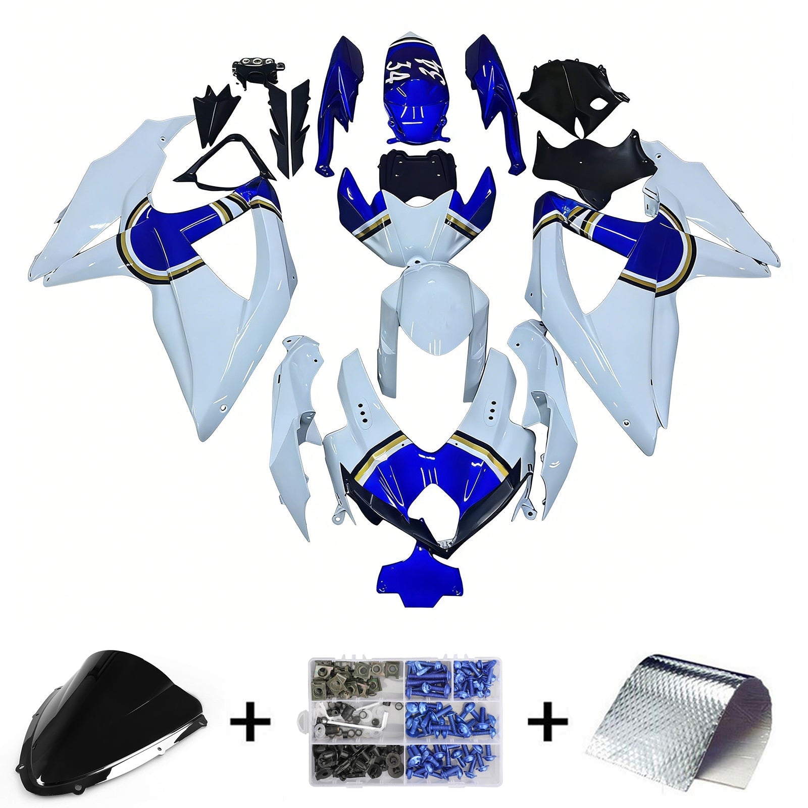 2008-2010 Suzuki GSXR 600/750 K8 Kit de carénage d'injection carrosserie plastique ABS