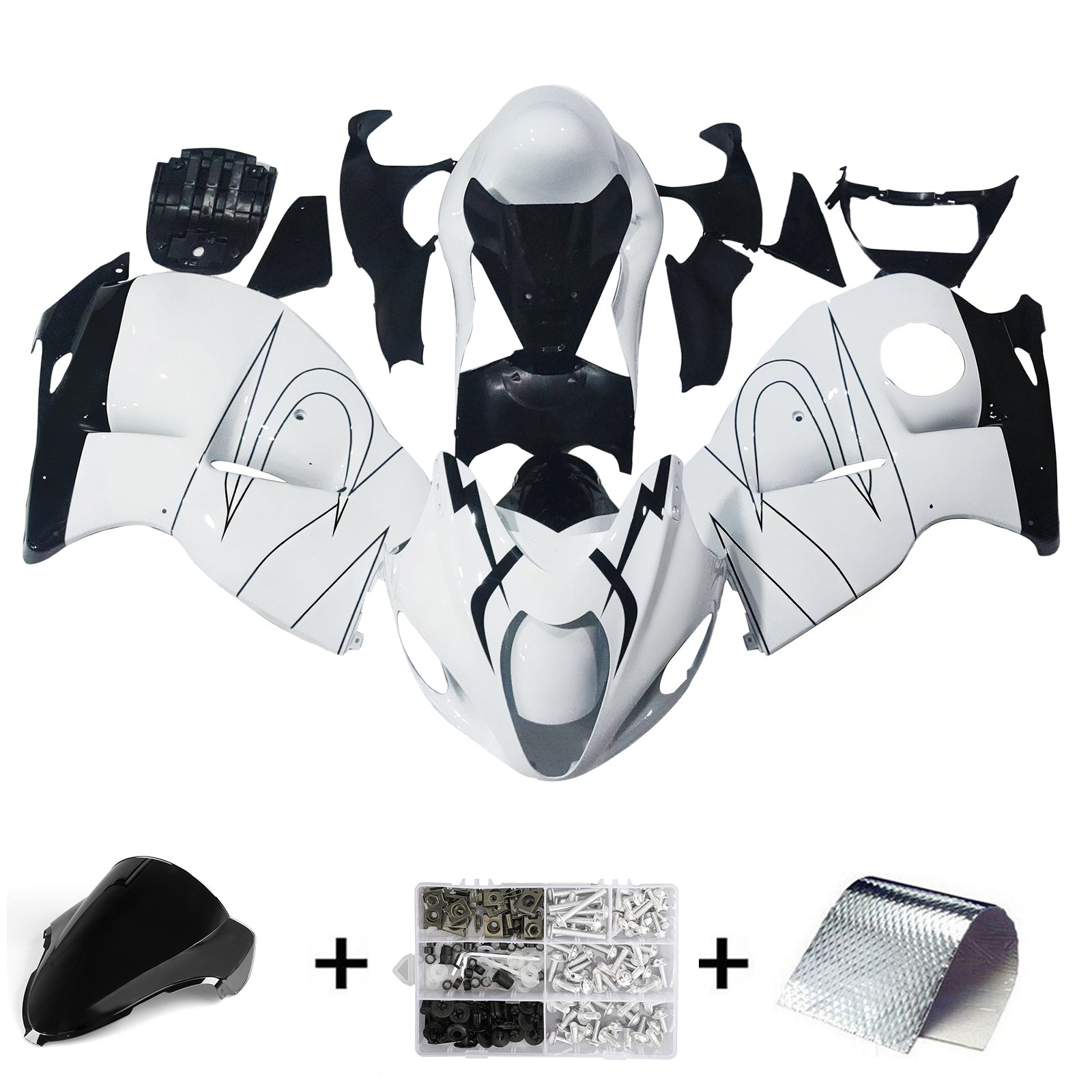 Carénages Amotopart 1999-2007 Suzuki GSX1300 Hayabusa Blanc Alstare Corona Generic
