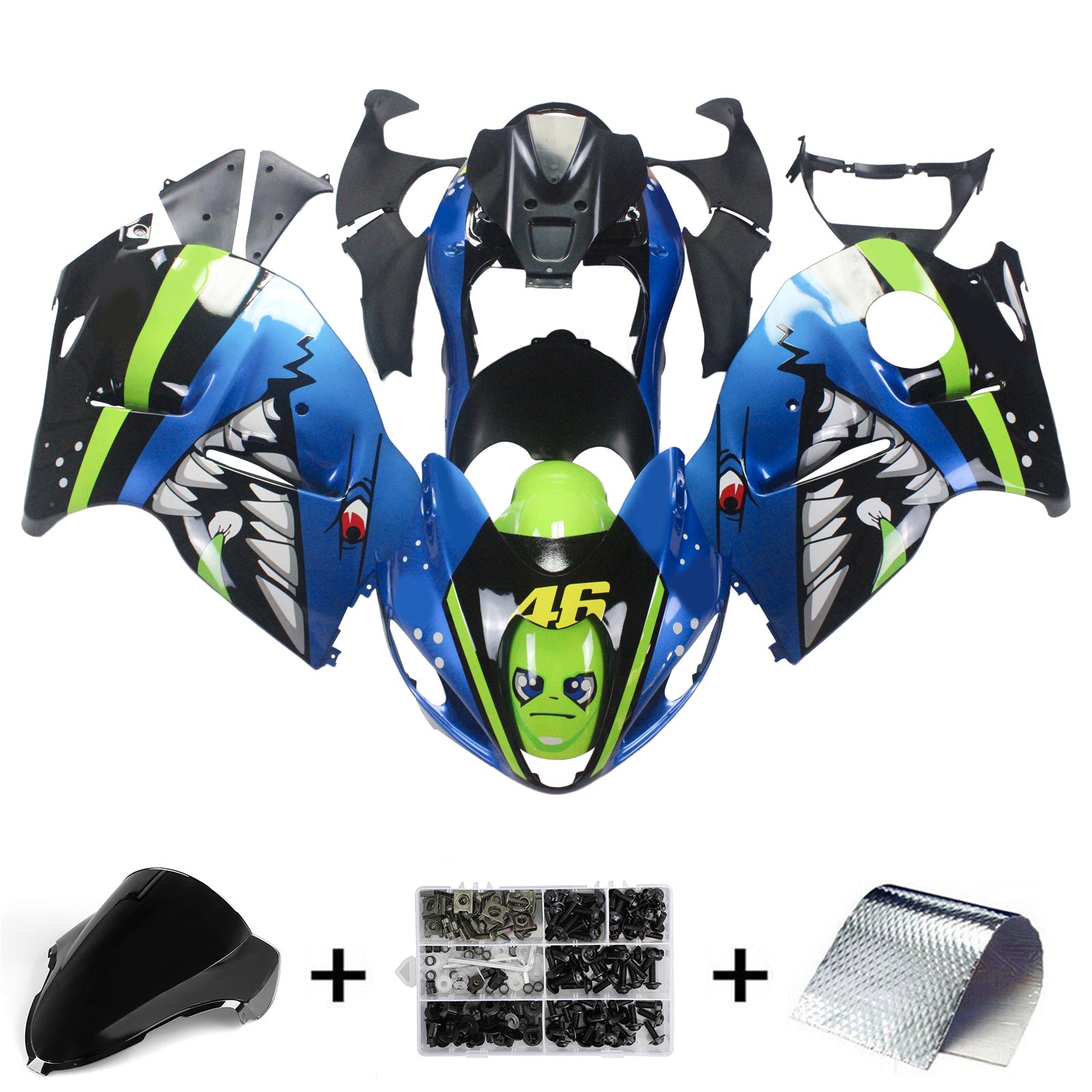 Amotopart Suzuki Hayabusa GSXR1300 1999-2007 Kit carena carrozzeria in plastica ABS