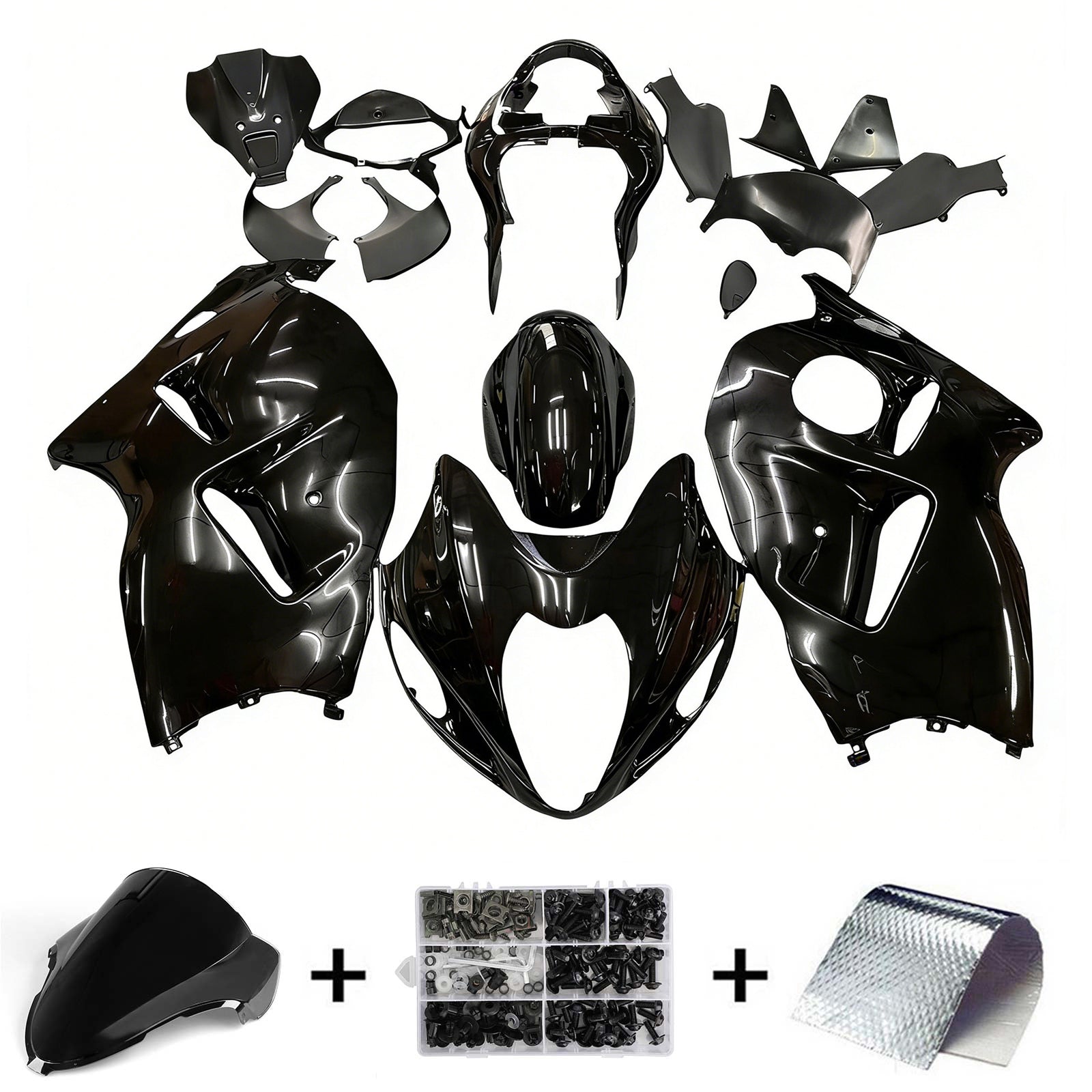 Amotopart Suzuki Hayabusa GSXR1300 1999-2007 Kit Carénage Carrosserie Plastique ABS