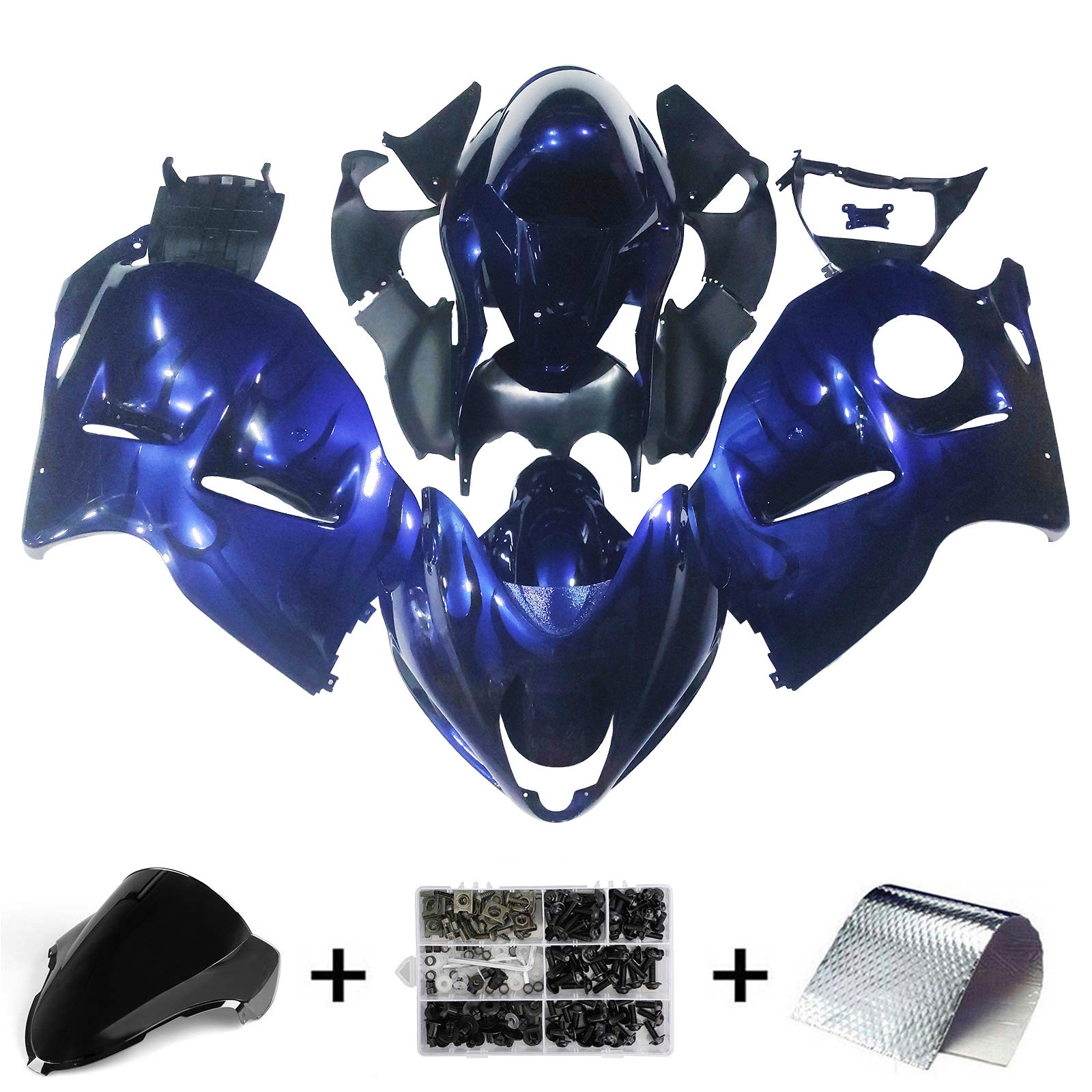 Amotopart Suzuki Hayabusa GSXR1300 1999-2007 Kit Carénage Carrosserie Plastique ABS
