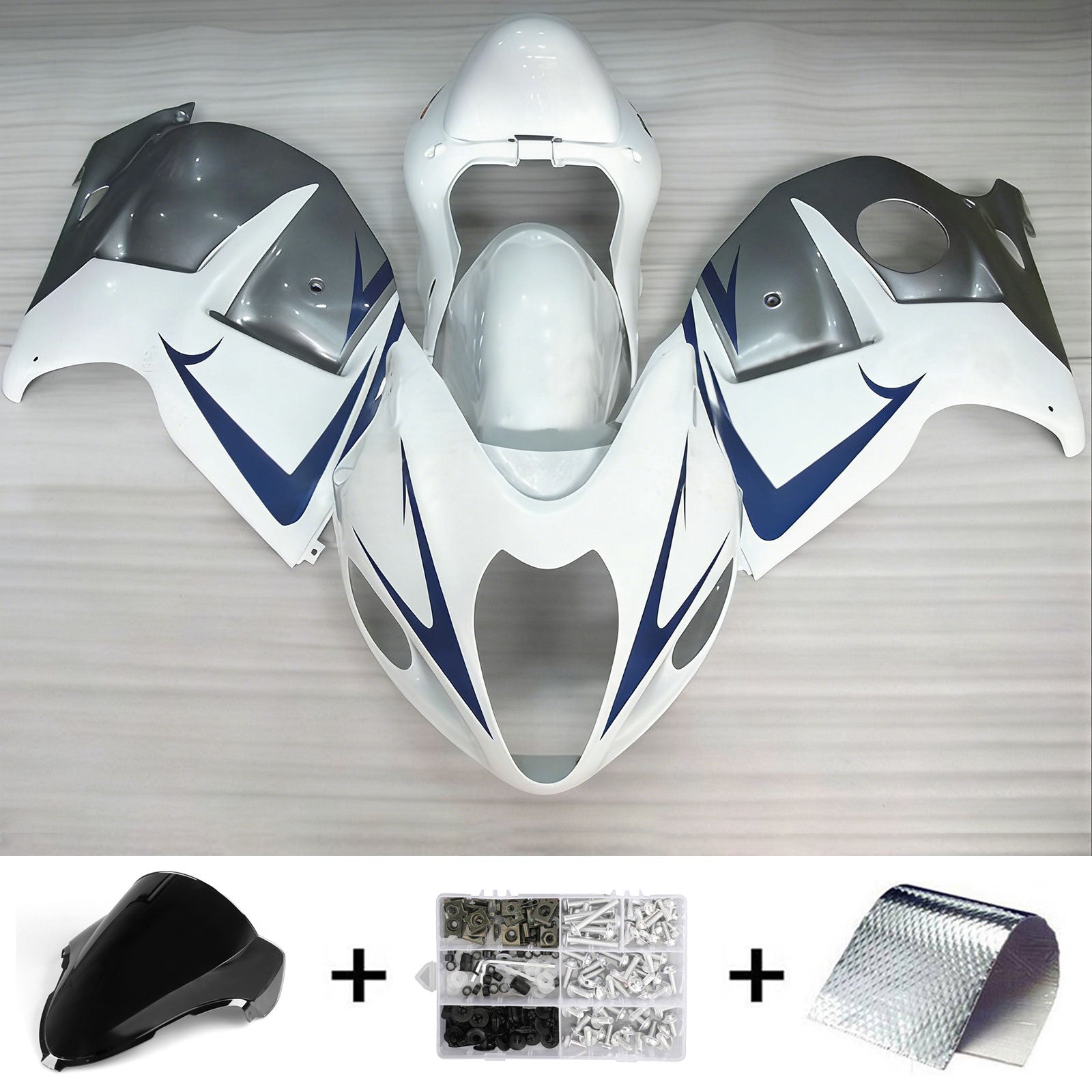 Amotopart Suzuki Hayabusa GSX1300R 1999-2007 Kit de carénage carrosserie plastique ABS
