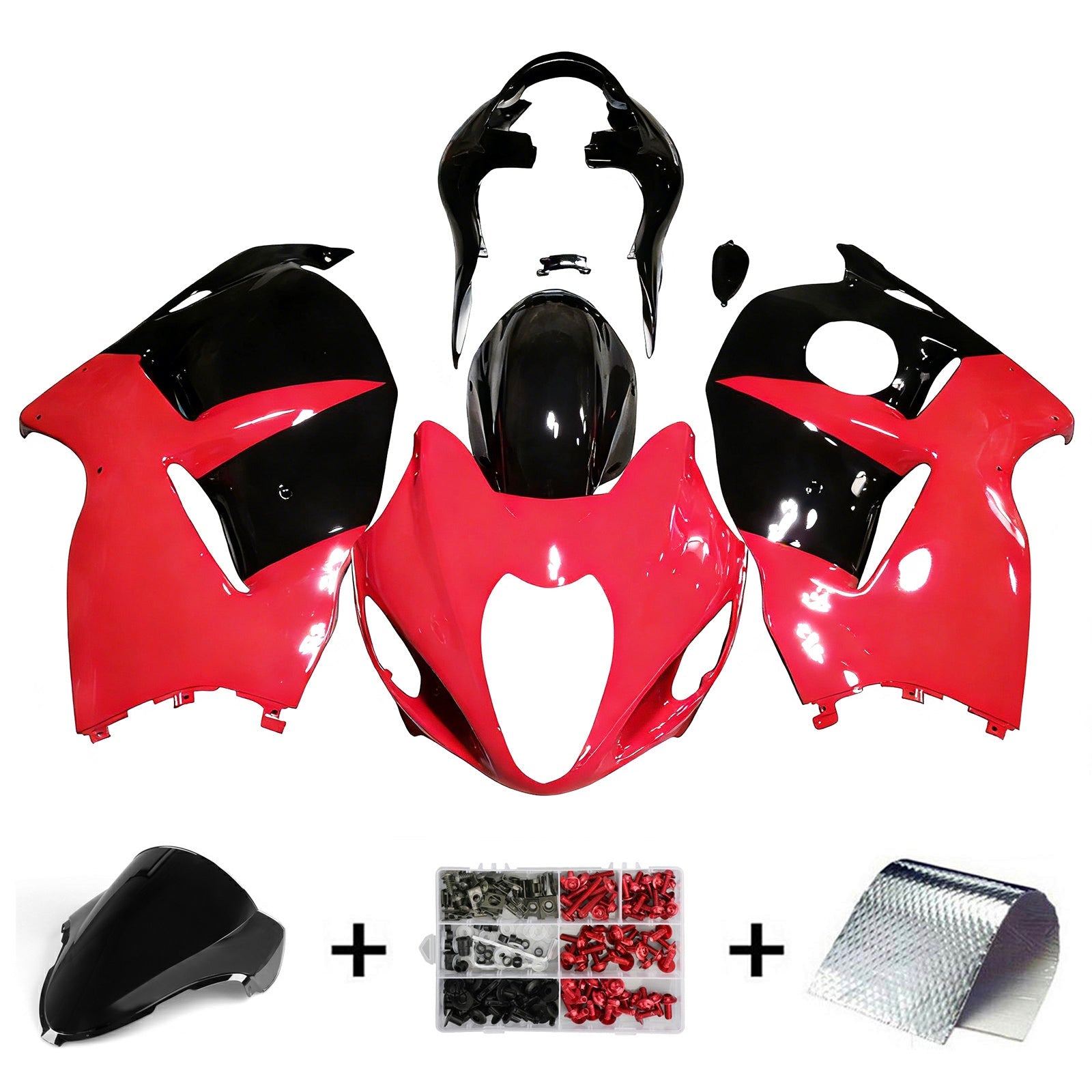 Amotopart Suzuki Hayabusa GSX1300R 1999-2007 Kit de carénage carrosserie plastique ABS
