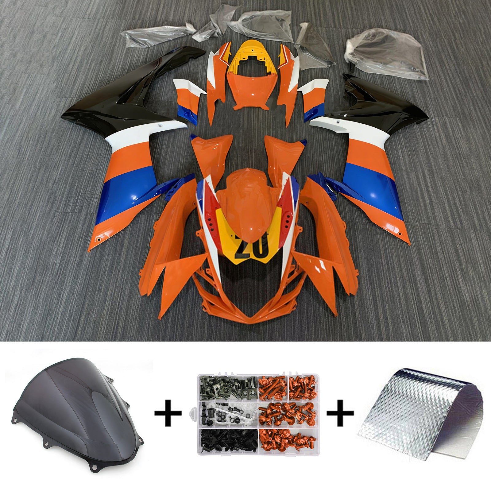 Amotopart Suzuki GSXR 600/750 2011-2025 K11 Kit Carénage Carrosserie Plastique ABS