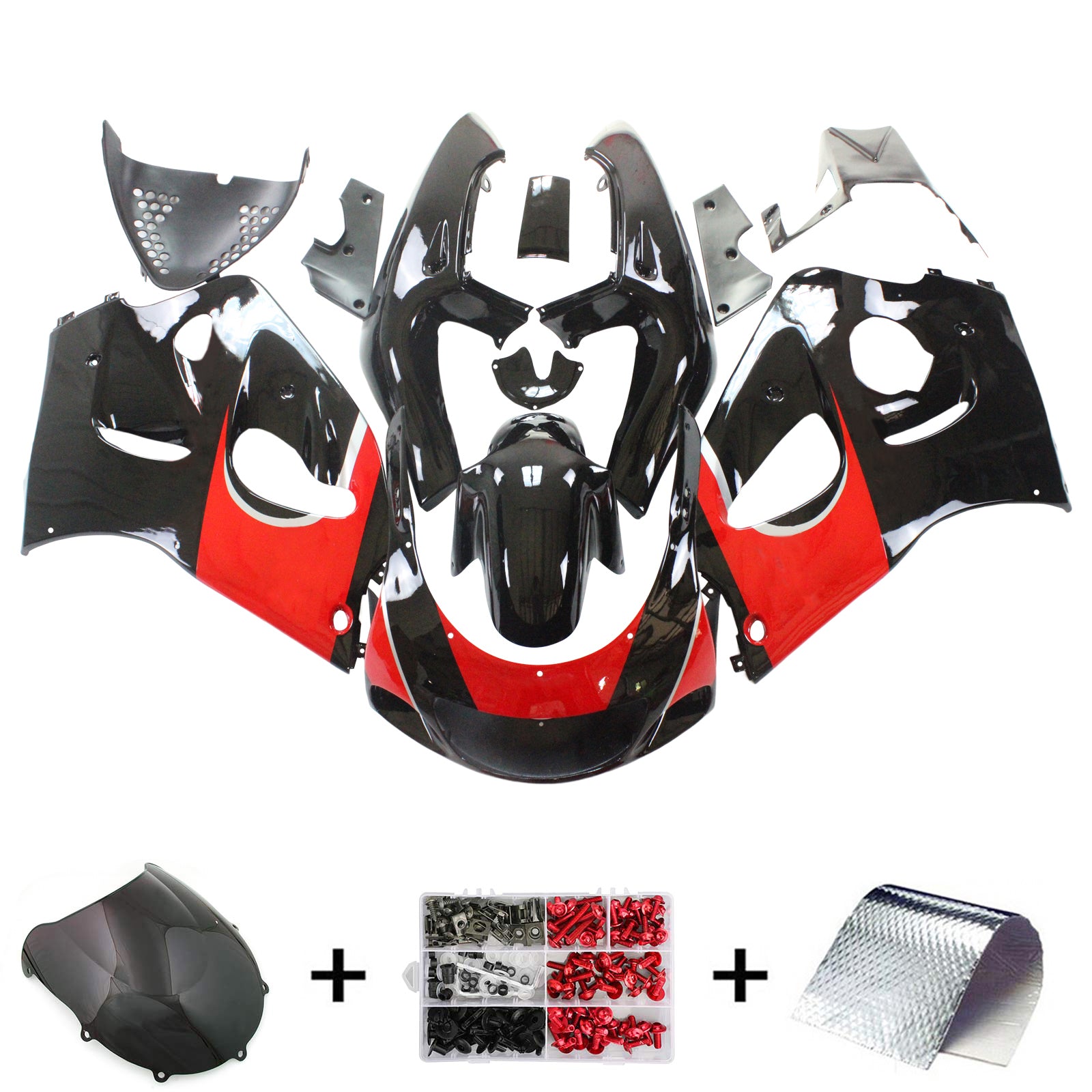 Amotopart Suzuki GSXR 600/750 1996-2000 Kit Carénage Carrosserie Plastique ABS