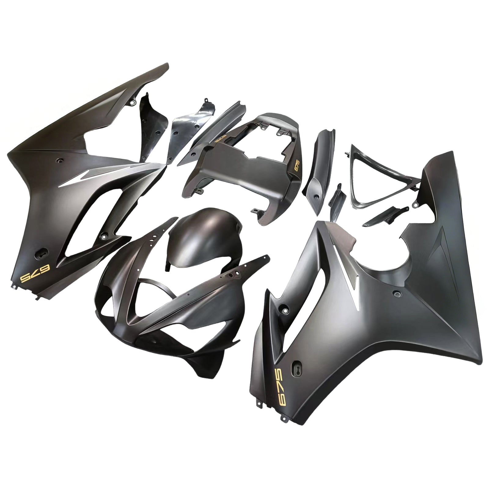 Amotopart Adatto per Triumph Daytona 675 2006-2008 Carena Nera per Carrozzeria ABS Stampaggio ad Iniezione 9#Generic