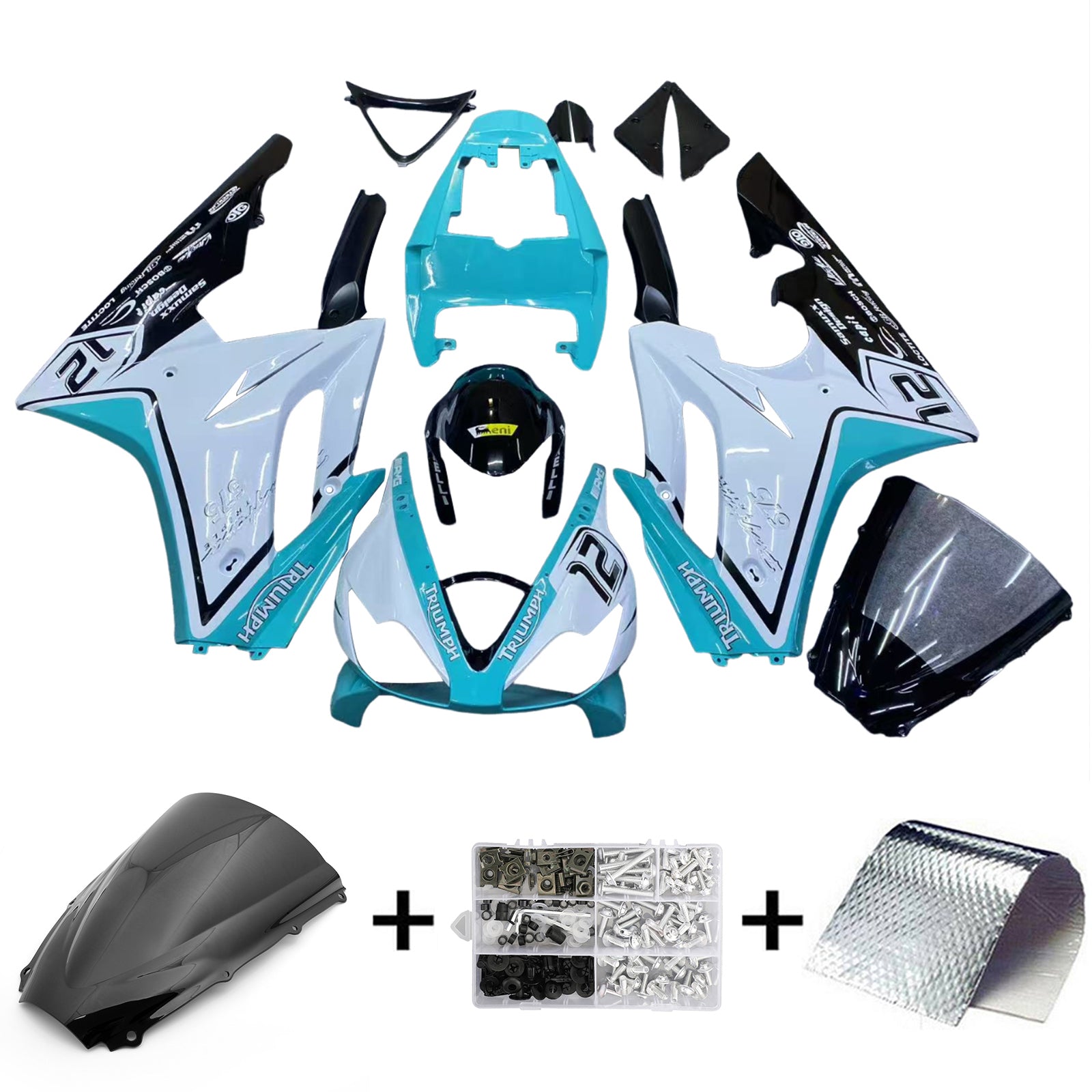Amotopart Triumph Daytona 675 2006-2008 Kit carenatura carrozzeria in plastica ABS
