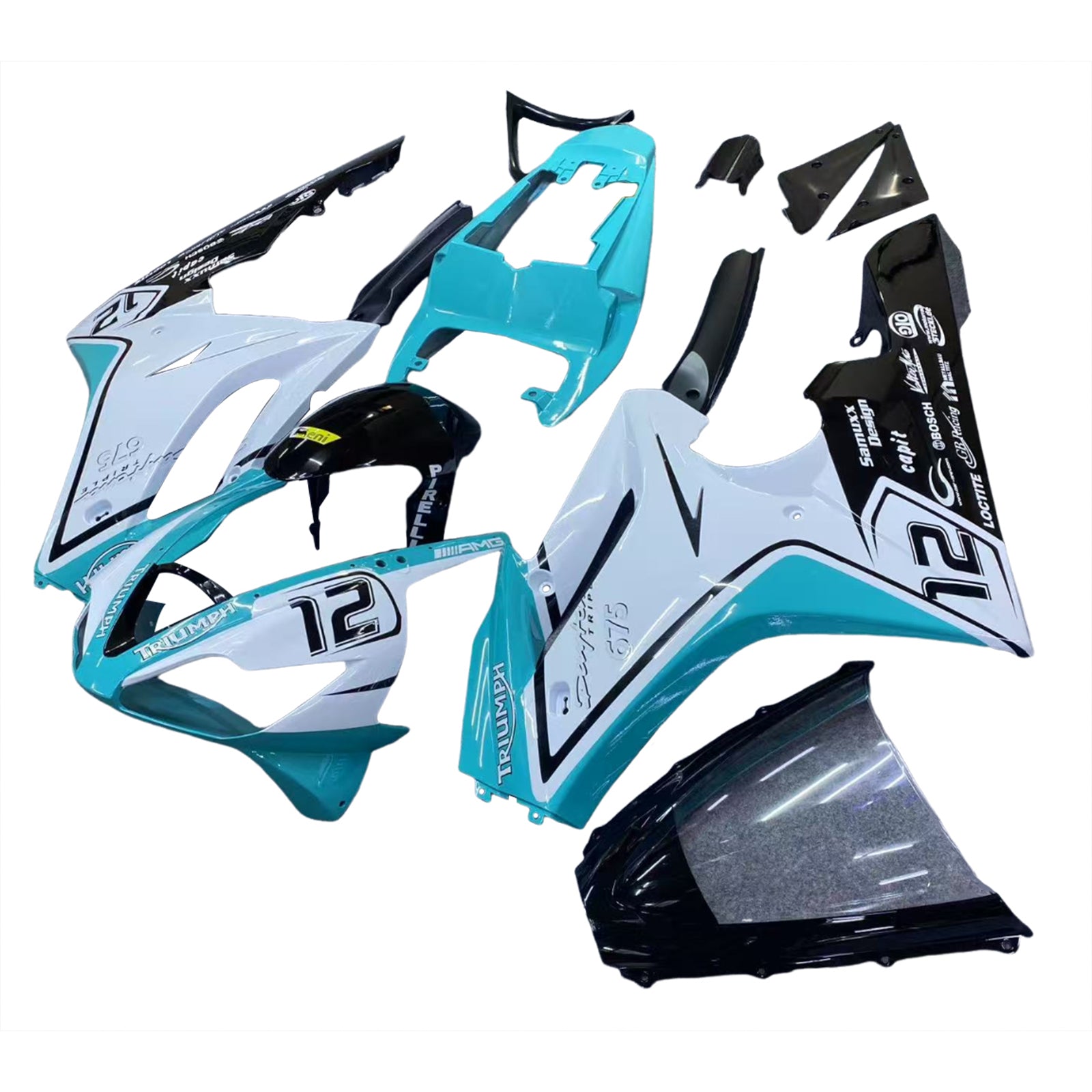 Amotopart Triumph Daytona 675 2006-2008 Kit carenatura carrozzeria in plastica ABS
