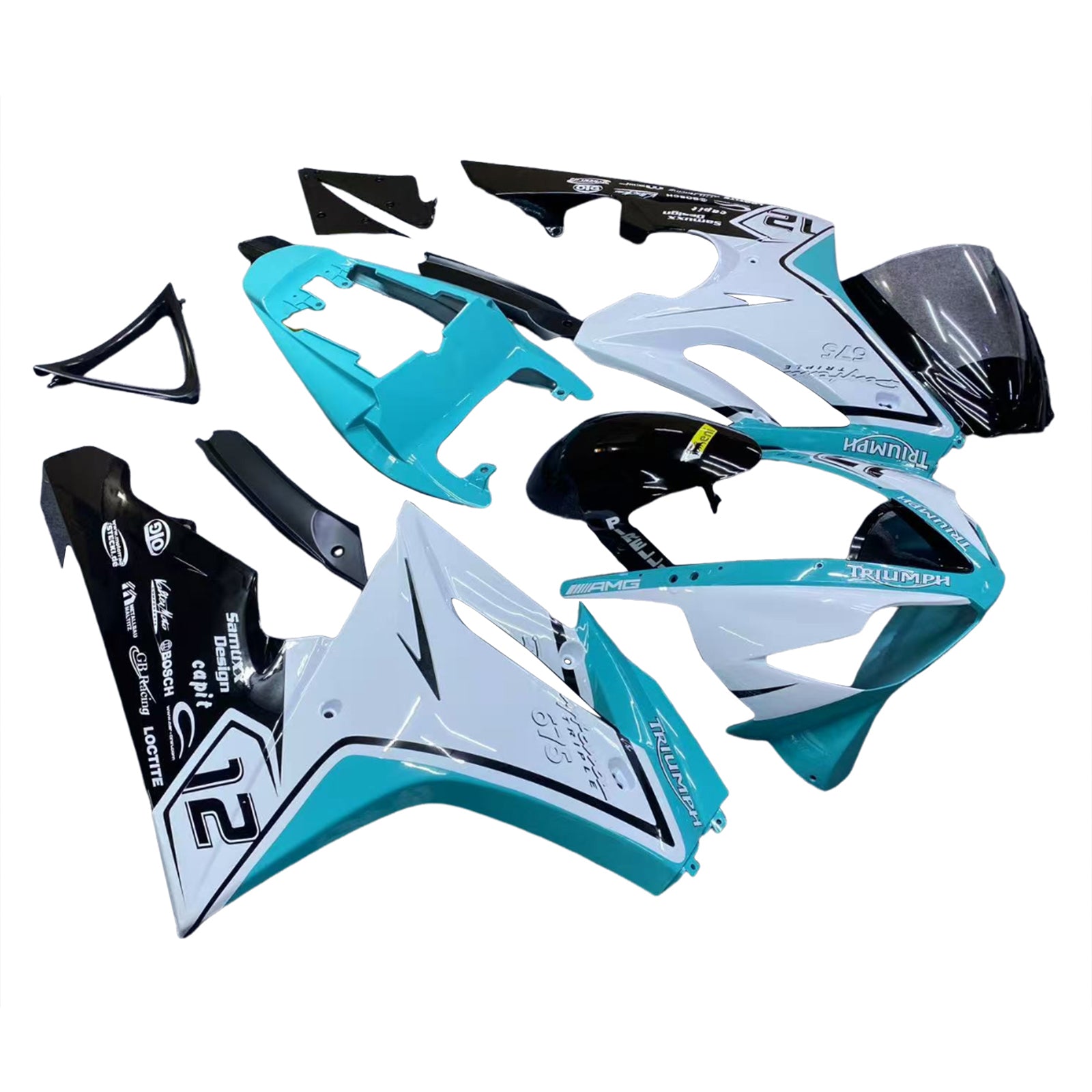 Amotopart Triumph Daytona 675 2006-2008 Kit carenatura carrozzeria in plastica ABS