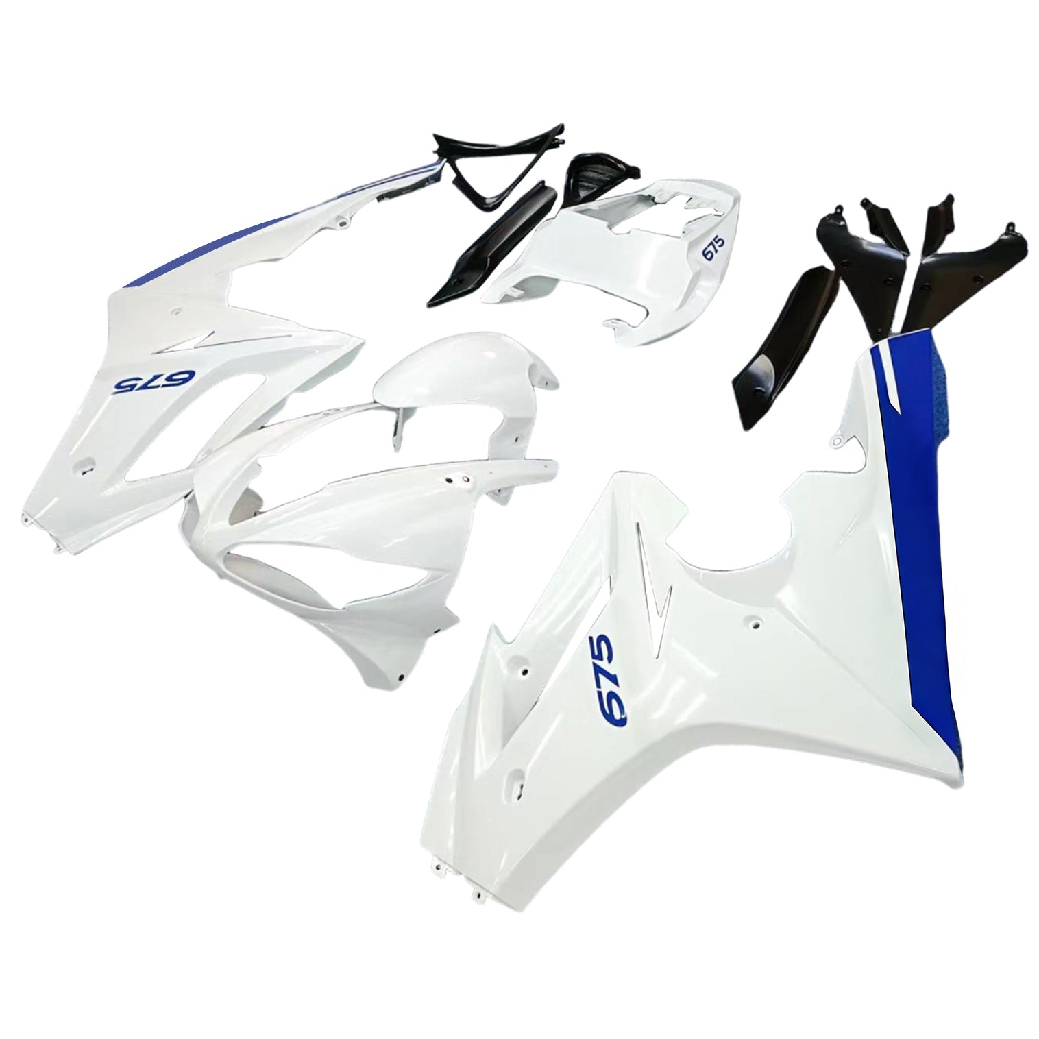 Amotopart geschikt voor Triumph Daytona 675 2009-2012 Witte Bleu Coaters Carrosage ABS Injectie Generieke gieten