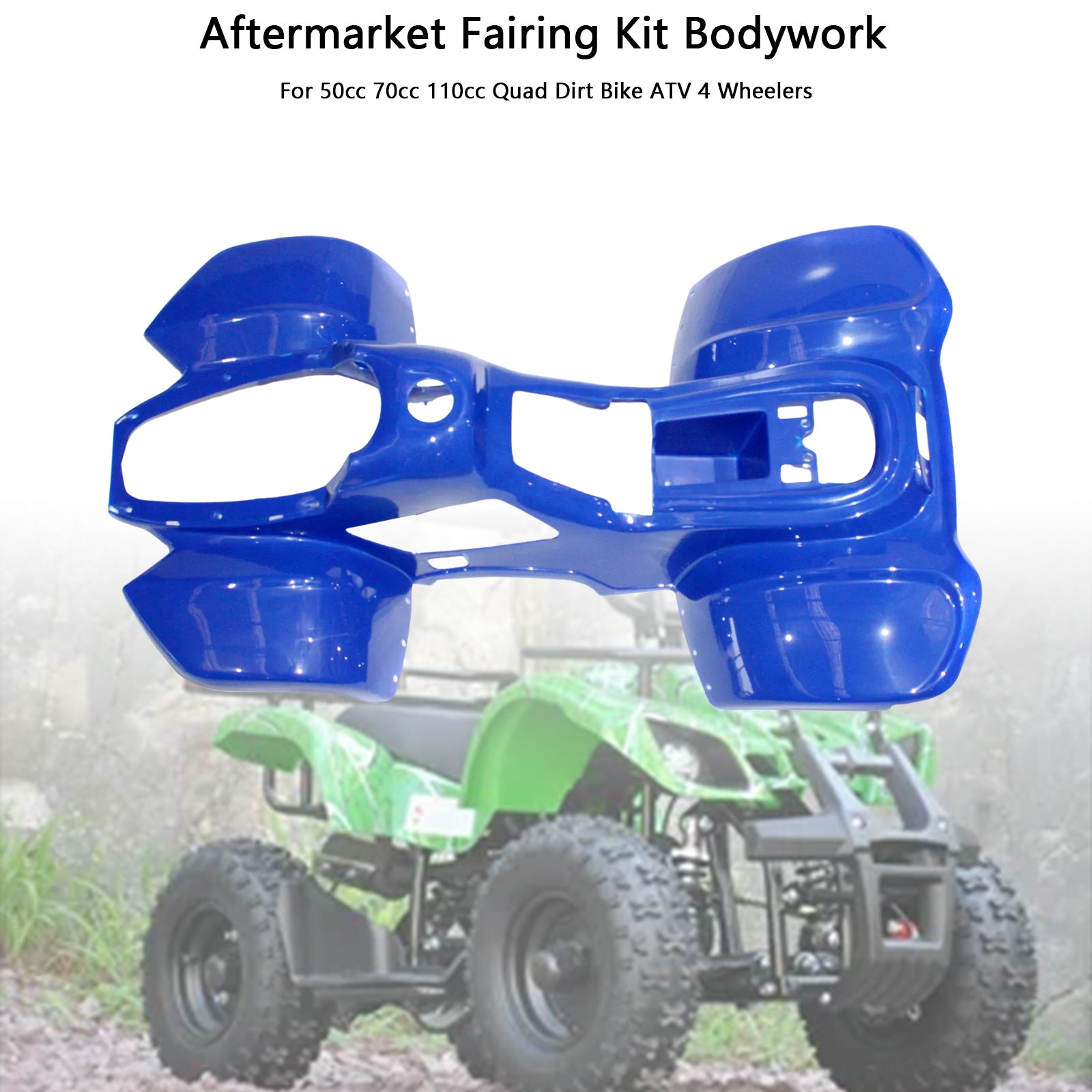 Kit de carénage et de garde-boue en plastique pour quad tout-terrain Dinosaur 50cc 70cc 110cc ATV Bleu