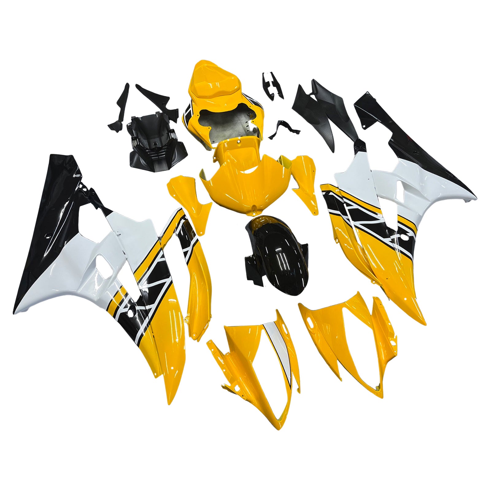Fairing Yellow White Injection Plastic Kit Fit For YAMAHA YZF-R6 2006 2007