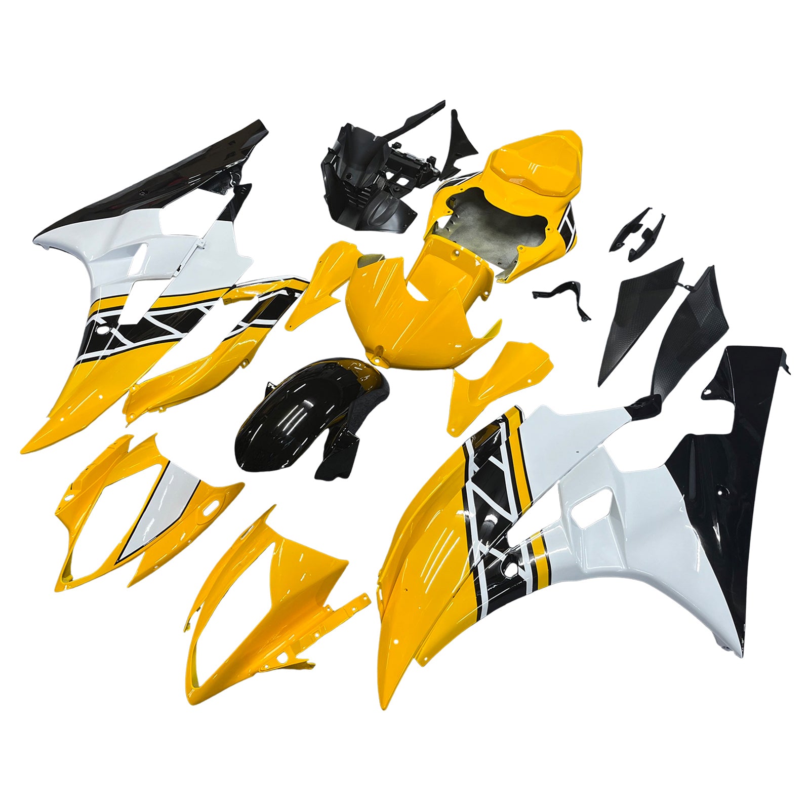 Fairing Yellow White Injection Plastic Kit Fit For YAMAHA YZF-R6 2006 2007