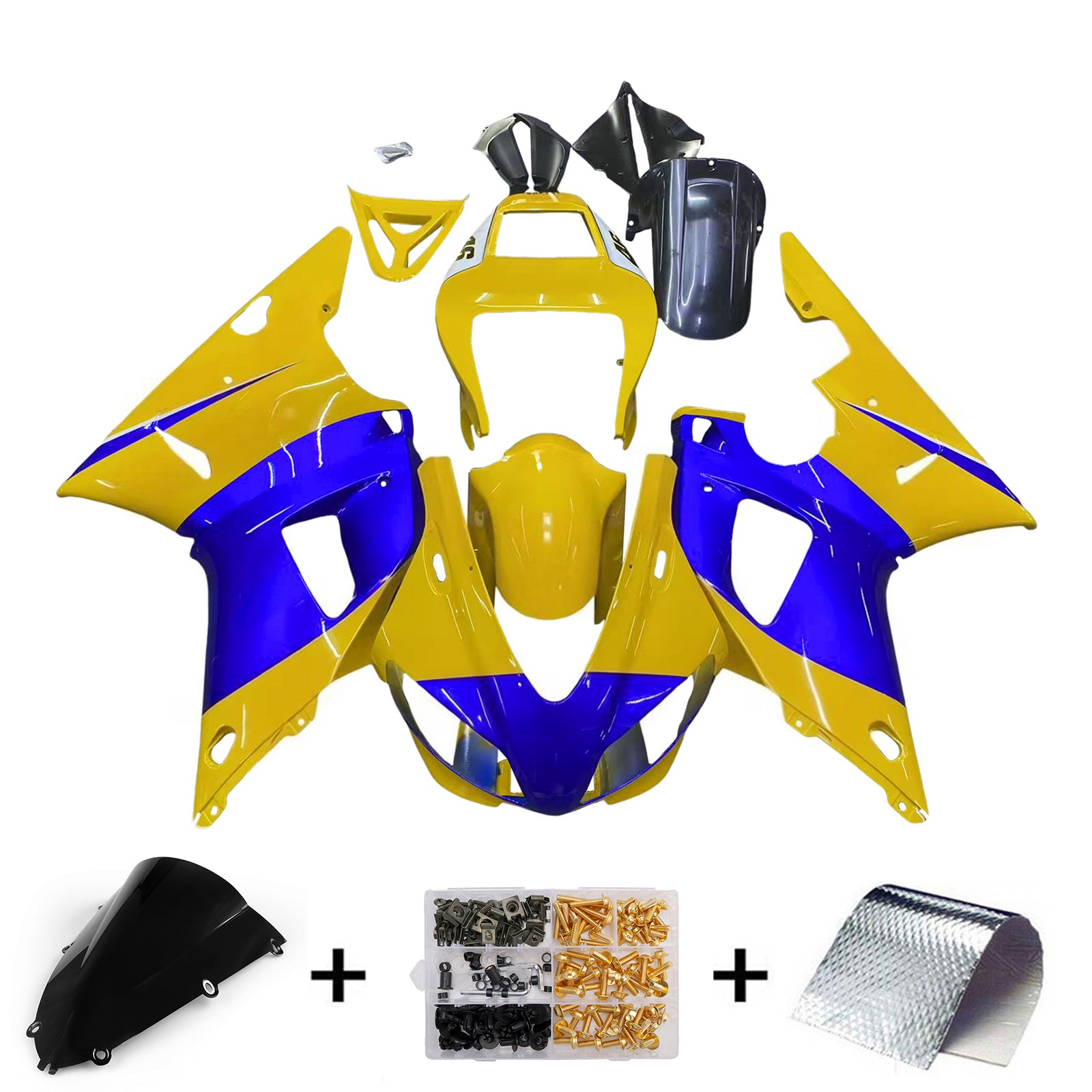 Amotopart stroomlijnkappen 1998-1999 Yamaha YZF-R1 geel blauw nr. 46 kameel generiek