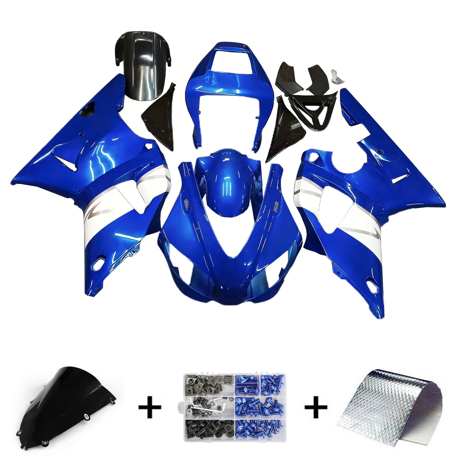 Amotopart Yamaha YZF 1000 R1 1998-1999 Kit Carénage Carrosserie Plastique ABS