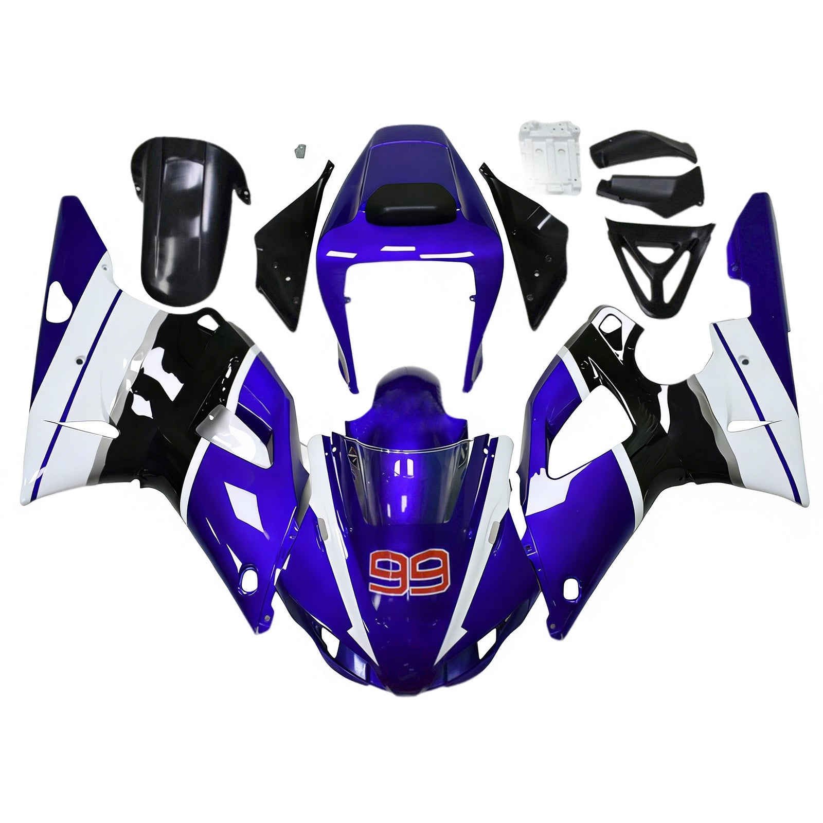 1998-1999 Yamaha YZF-R1 ruiskutussuojasarja ABS muovinen kori