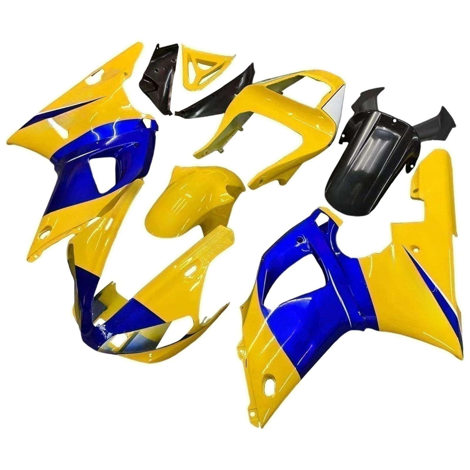 Carénages Amotopart 2000-2001 Yamaha YZF-R1 Jaune Bleu No.46 Camel Generic
