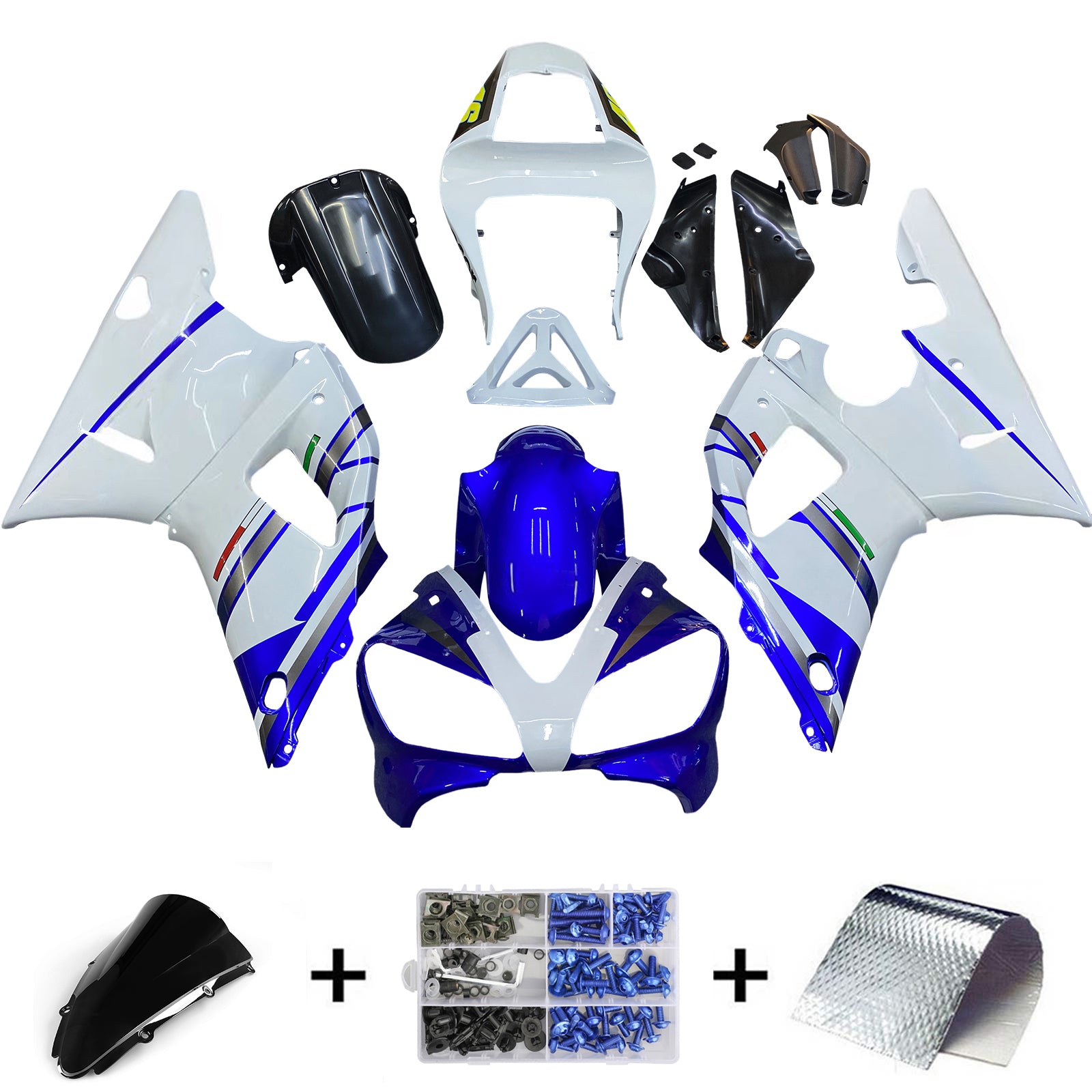 Sobe Amotopart 2000-2001 Yamaha YZF-R1 Bleu Blanc št.46 Fiat generic