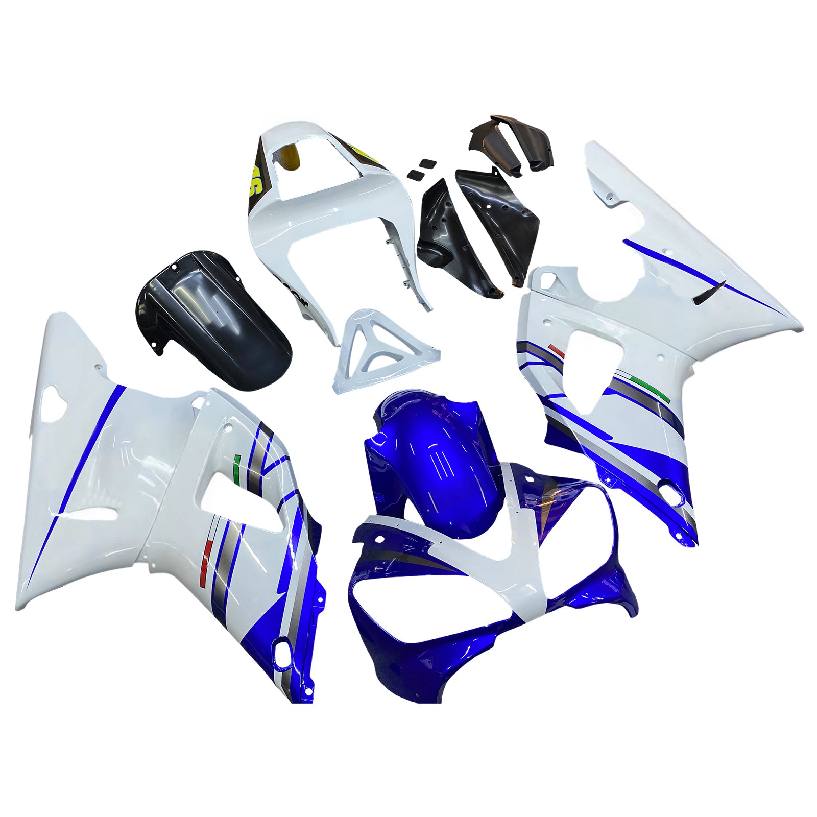 Carénages Amotopart 2000-2001 Yamaha YZF-R1 Bleu Blanc No.46 FIAT Generic
