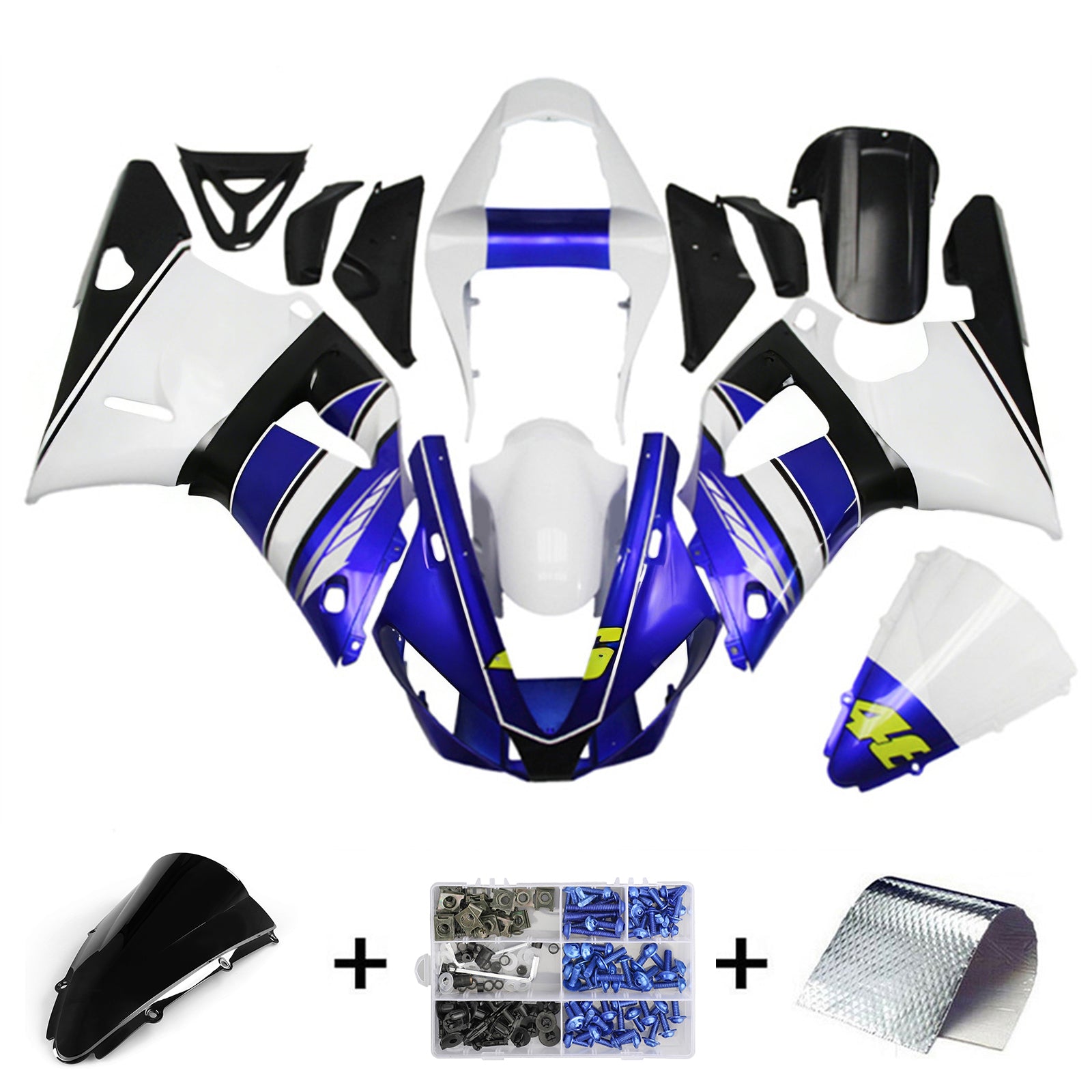 ABS Plastic Kairing Kit voor Yamaha YZF 1000 R1 2000-2001