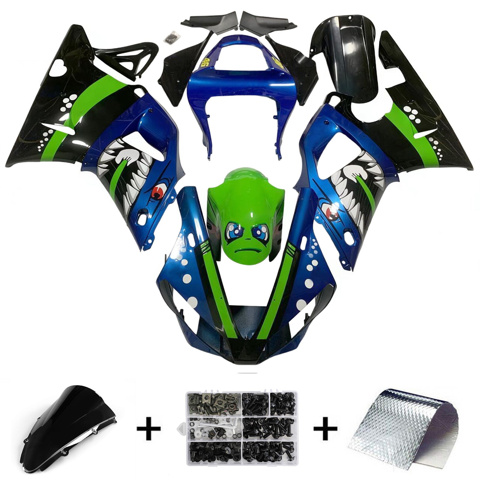 2000-2001 Zestaw owiewek wtryskowych Yamaha YZF 1000 R1 Nadwozie z tworzywa ABS