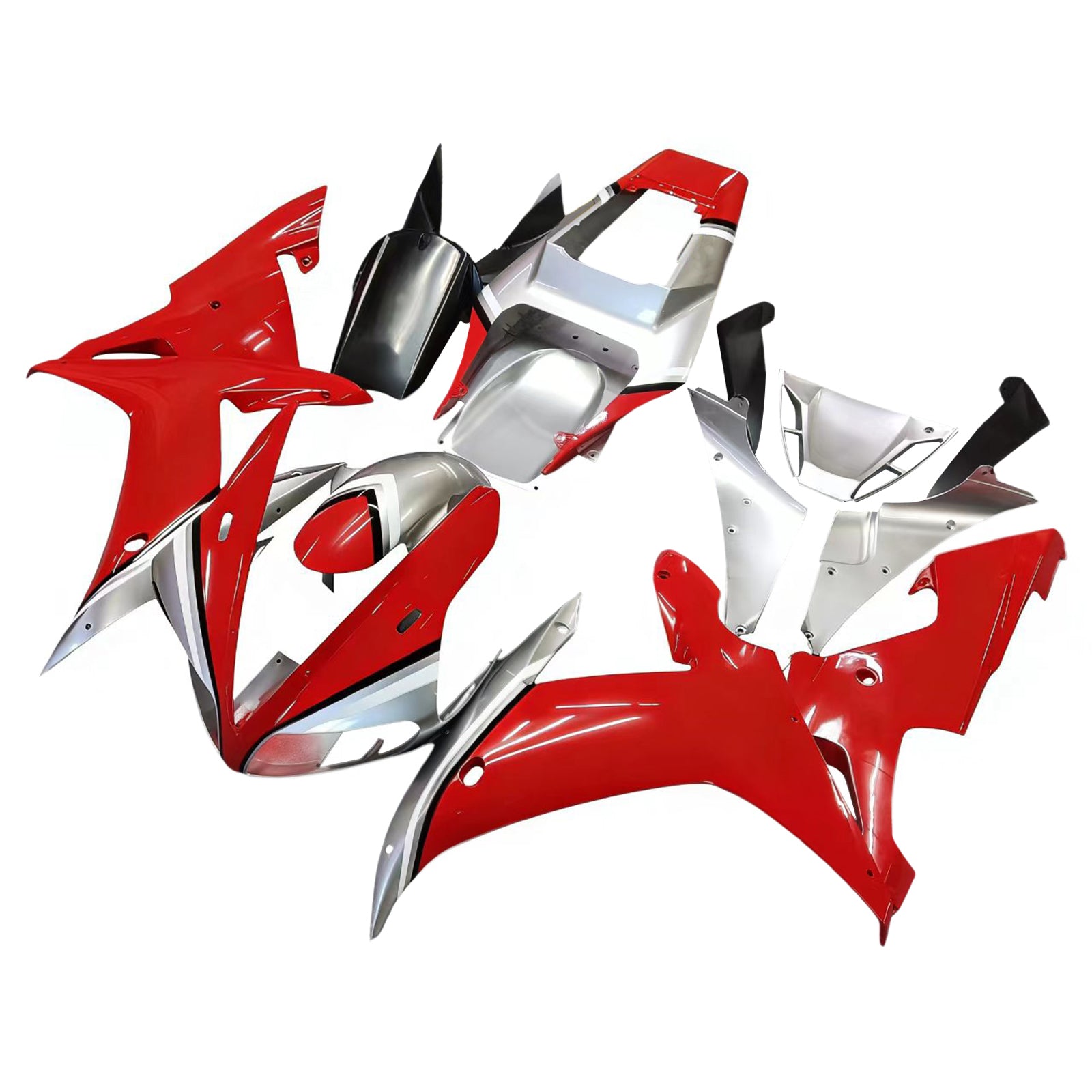 Carénages Amotopart 2002-2003 Yamaha YZF-R1 Rouge Argent Fortuna Generic