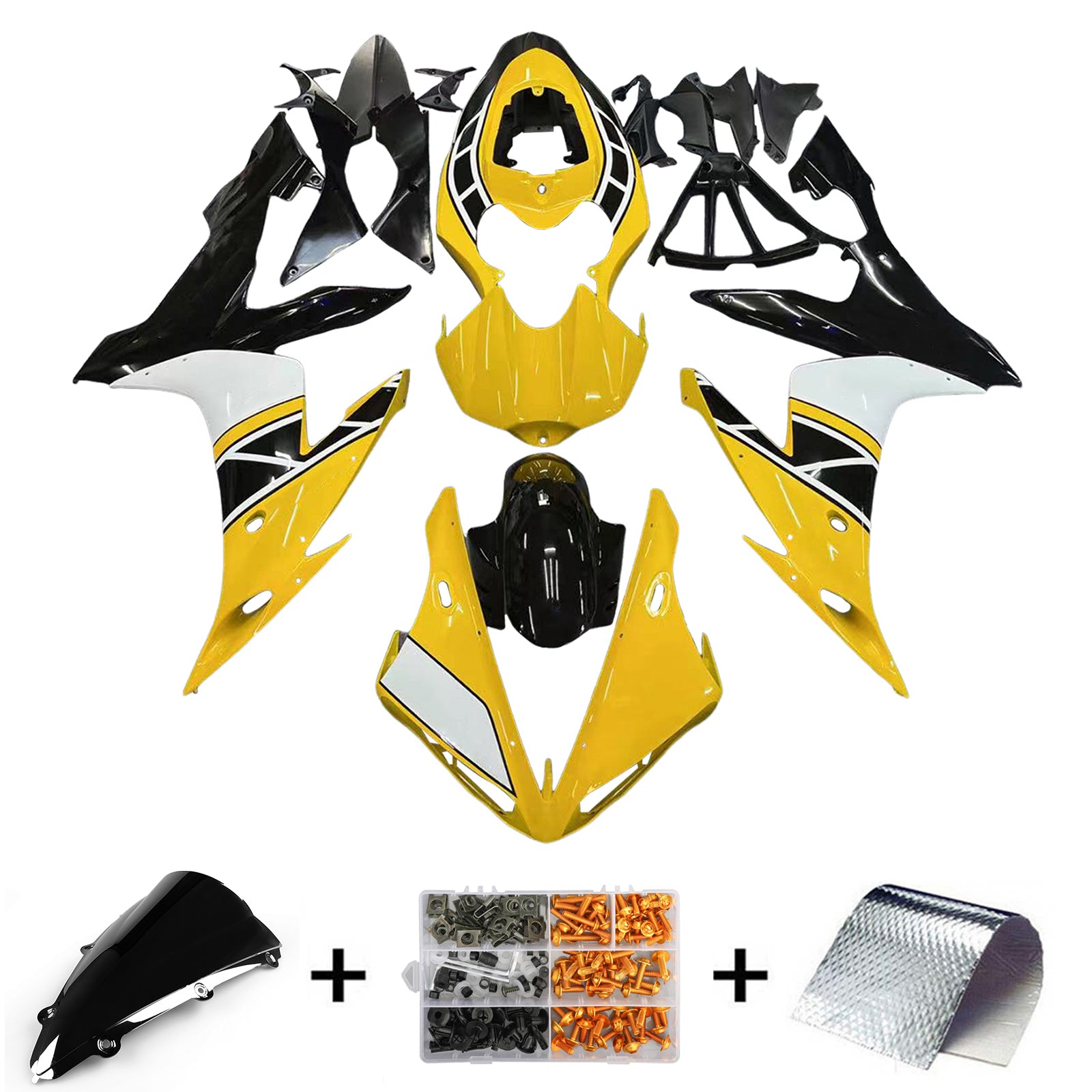 Amotopart Yamaha YZF 1000 R1 2004-2006 ABS muovinen korin suojasarja