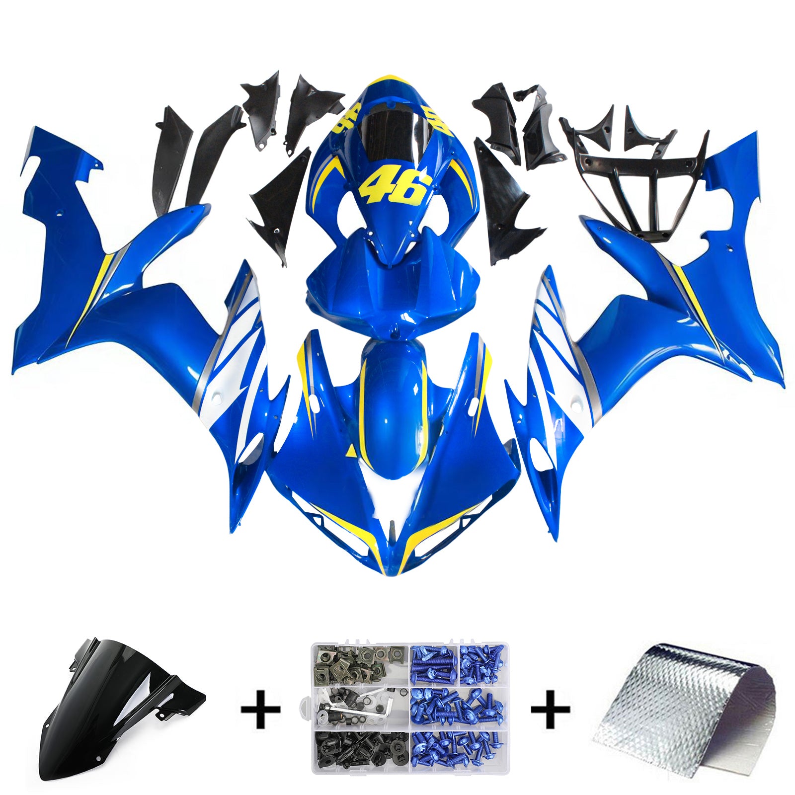 Kit de carénage Amotopart pour Yamaha YZF 1000 R1 2004-2006 générique