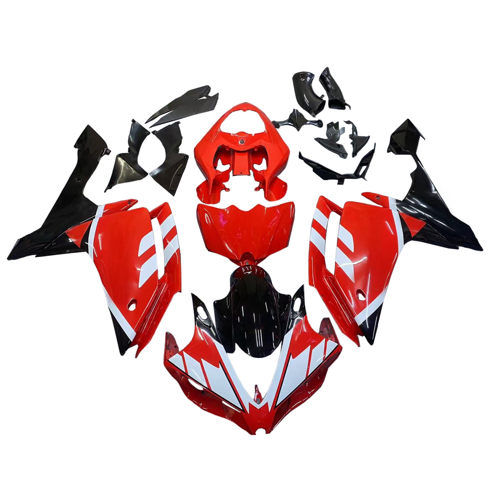 Carénages Amotopart 2007-2008 Yamaha YZF-R1 Rouge Noir Santander Bank Generic