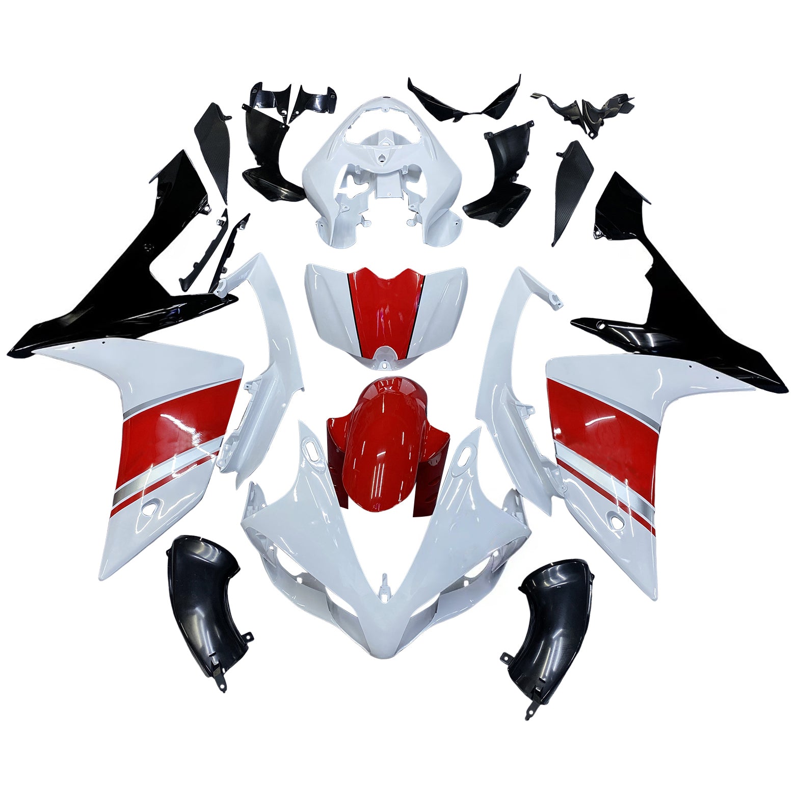 Carénages Amotopart 2007-2008 Yamaha YZF-R1 Blanc Rouge Noir R1 Generic