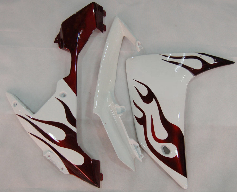 Amotopart Carénages 2007-2008 Yamaha YZF-R1 Blanc & Rouge Foncé Flame R1 Generic