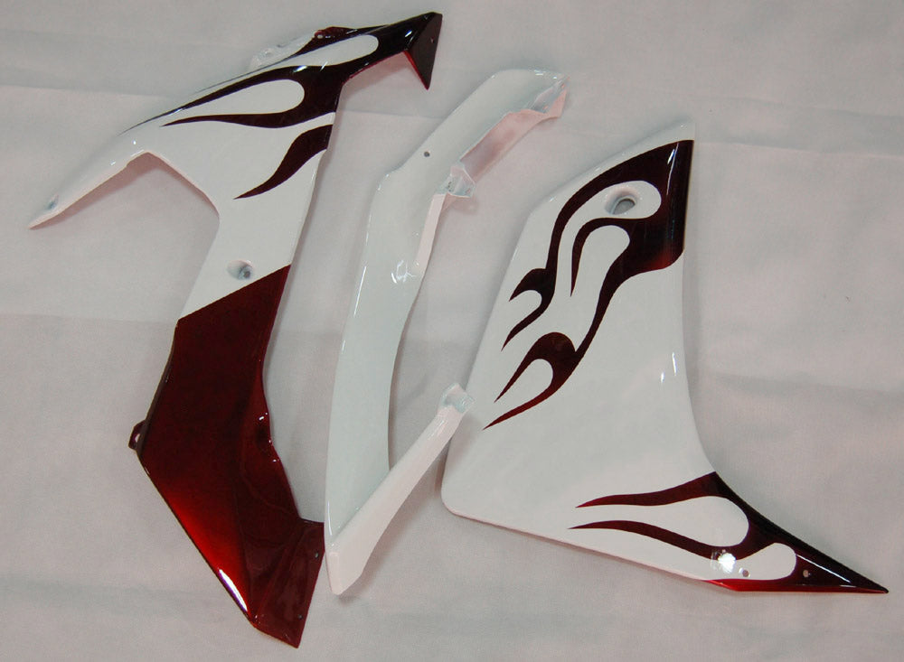 Amotopart Carénages 2007-2008 Yamaha YZF-R1 Blanc & Rouge Foncé Flame R1 Generic