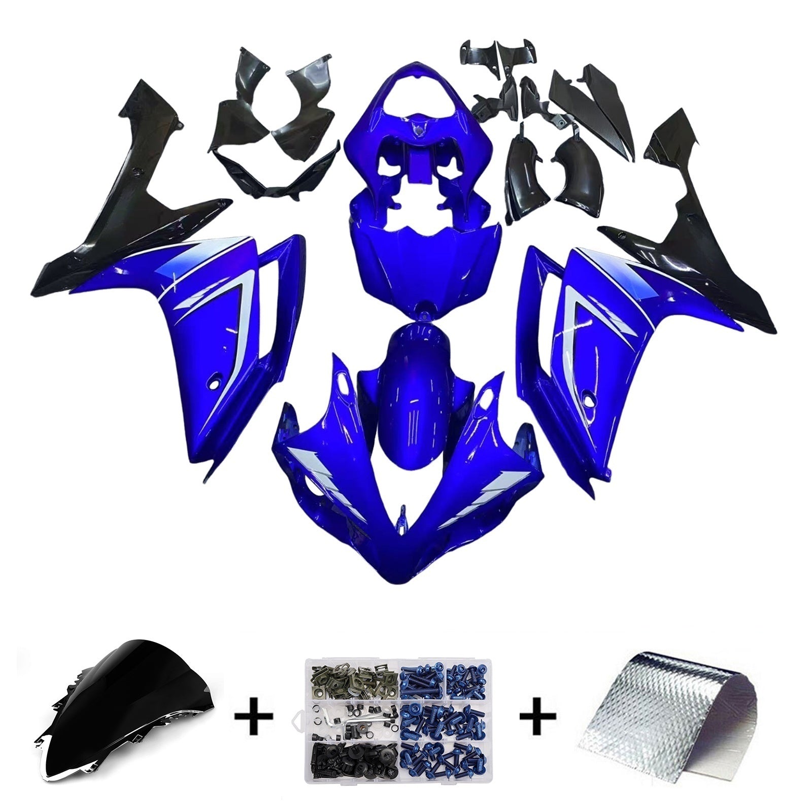 Owiewki Amotopart 2007-2008 Yamaha YZF-R1 Niebieskie Czarne R1 Ogólne
