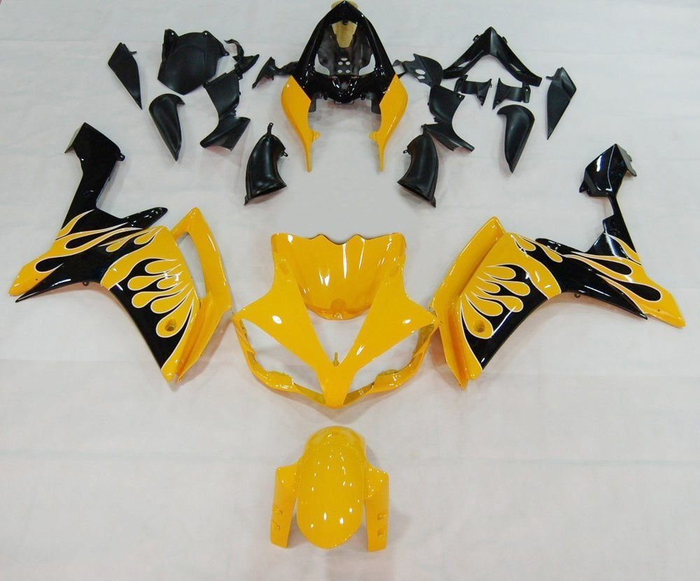 Carene Amotopart 2007-2008 Yamaha YZF-R1 Giallo e Nero Flame R1 Generico