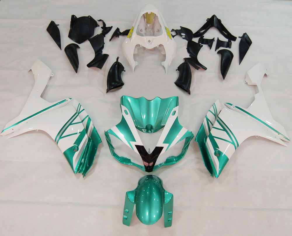 Amotopart Carénages 2007-2008 Yamaha YZF-R1 Vert Émeraude Blanc FIAT Générique