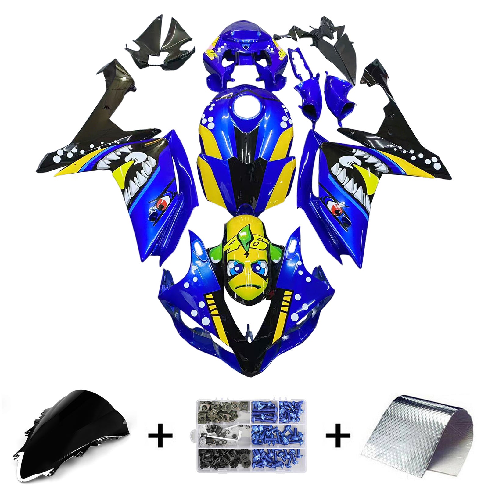 Amotopart Kuipset Yamaha YZF 1000 R1 2007-2008 ABS Kunststof Carrosserie